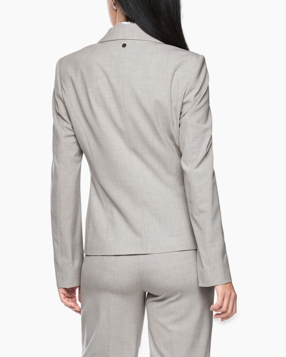 blazer, suit jacket, women, gray, back view