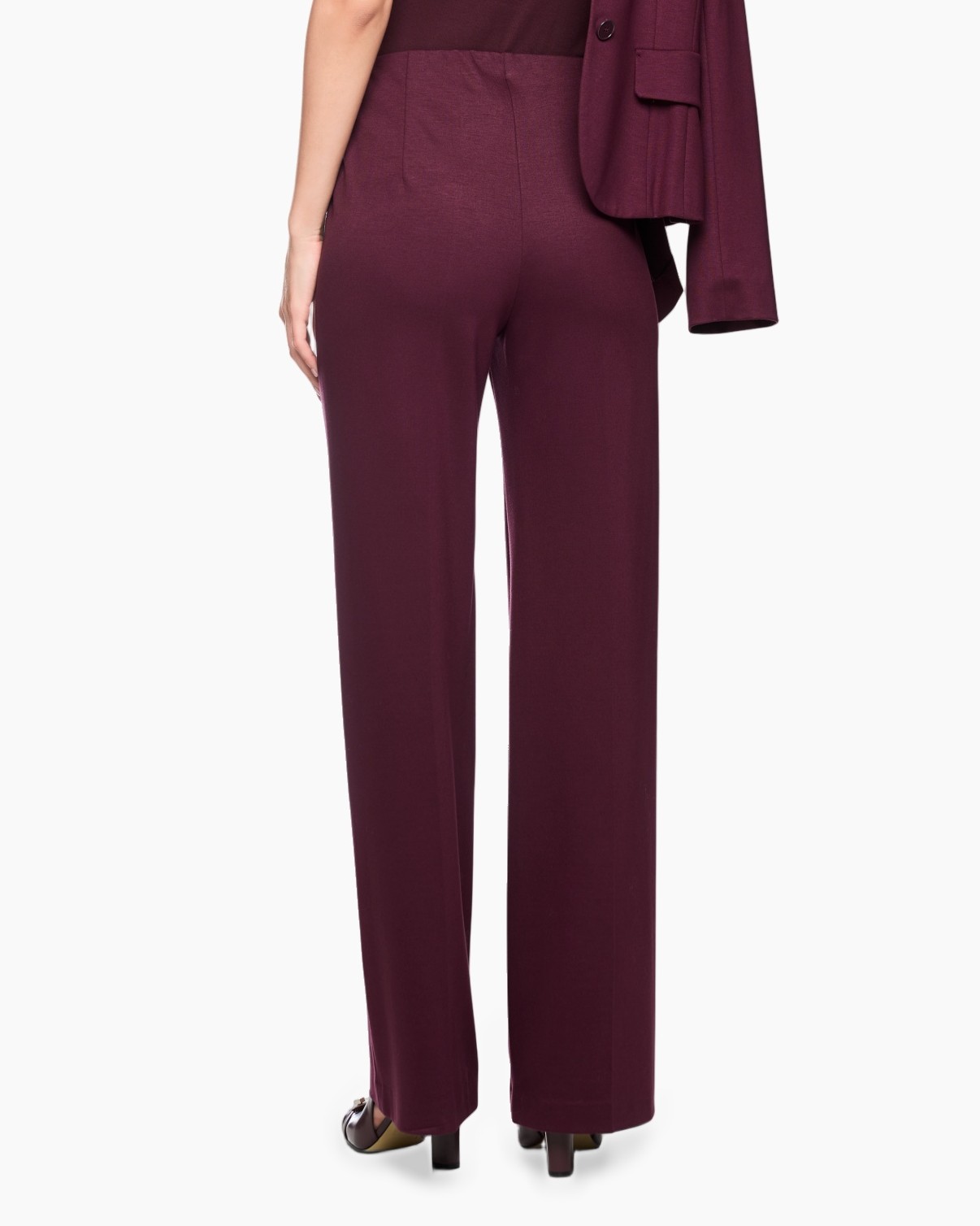 pants, trousers, wide-leg, burgundy, solid