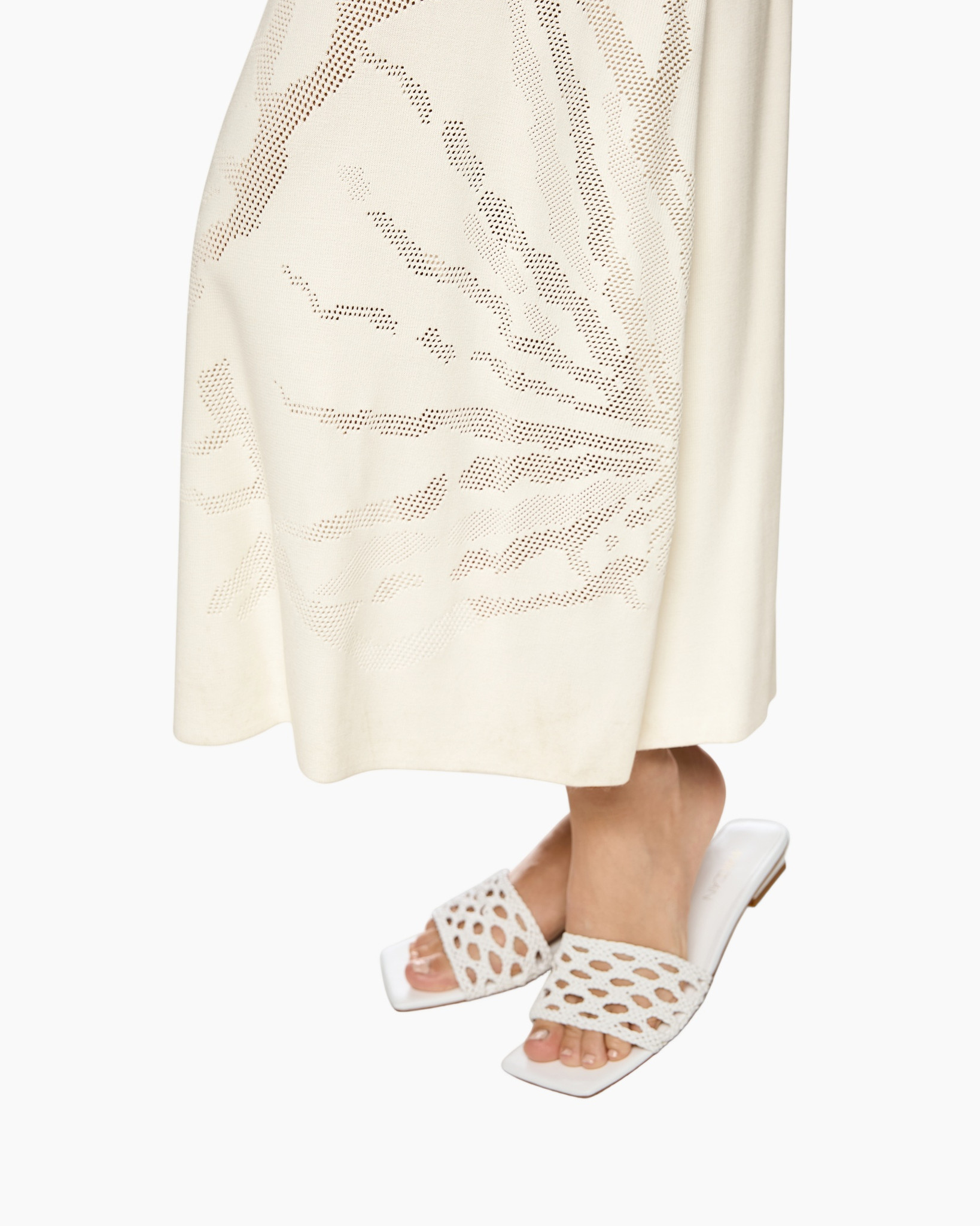 sandals, open-toe, knit pattern, perforated, crocs? no