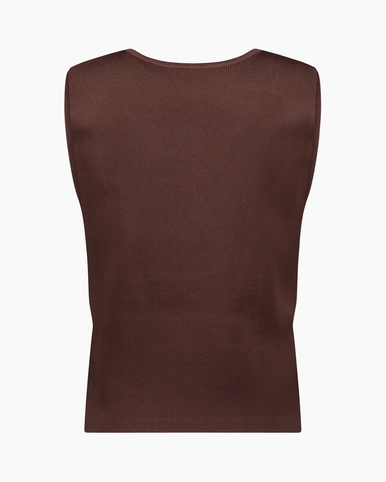 tank top, sleeveless, brown, knit, basic
