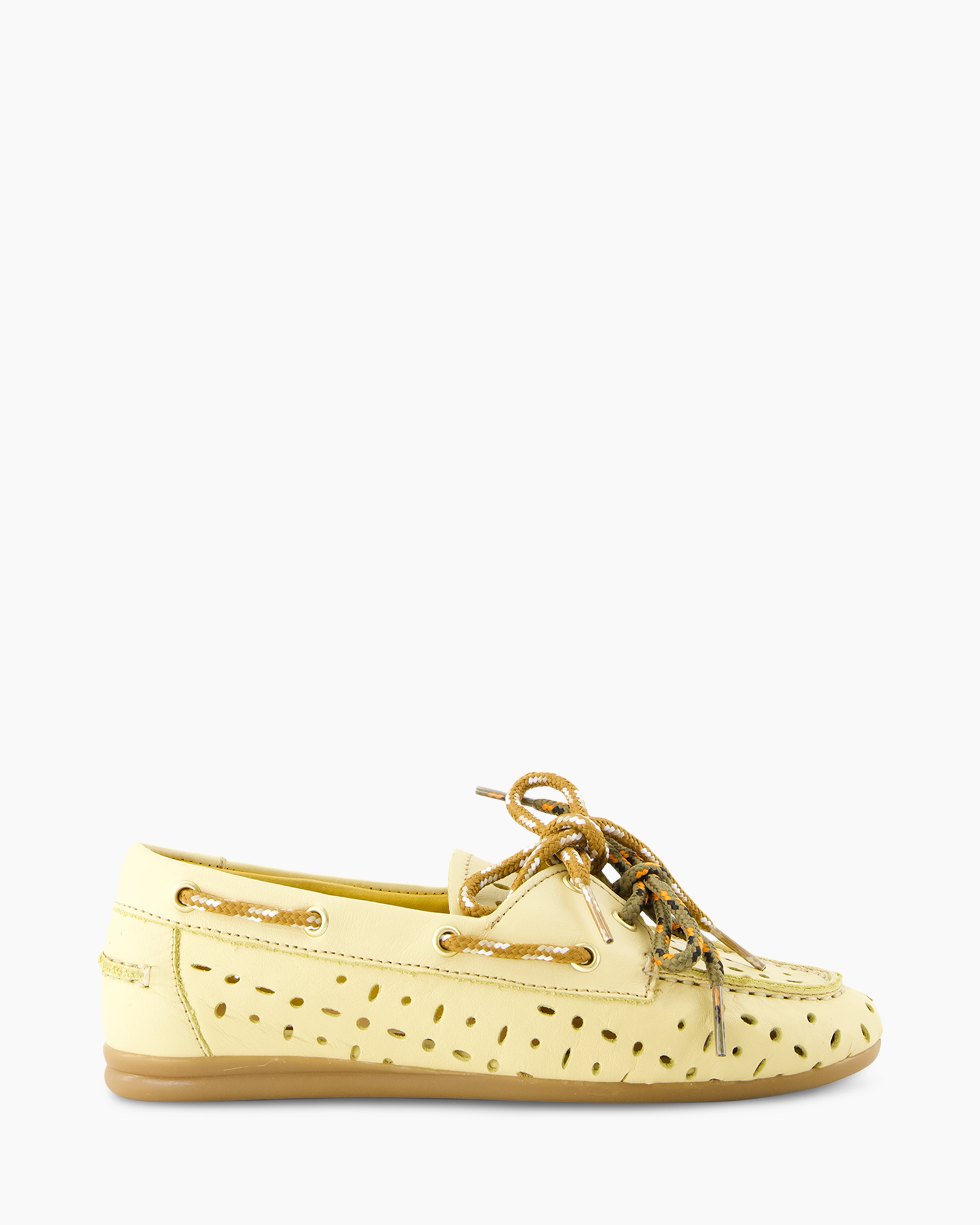 shoe, boat shoe, loafers, perforated, yellow