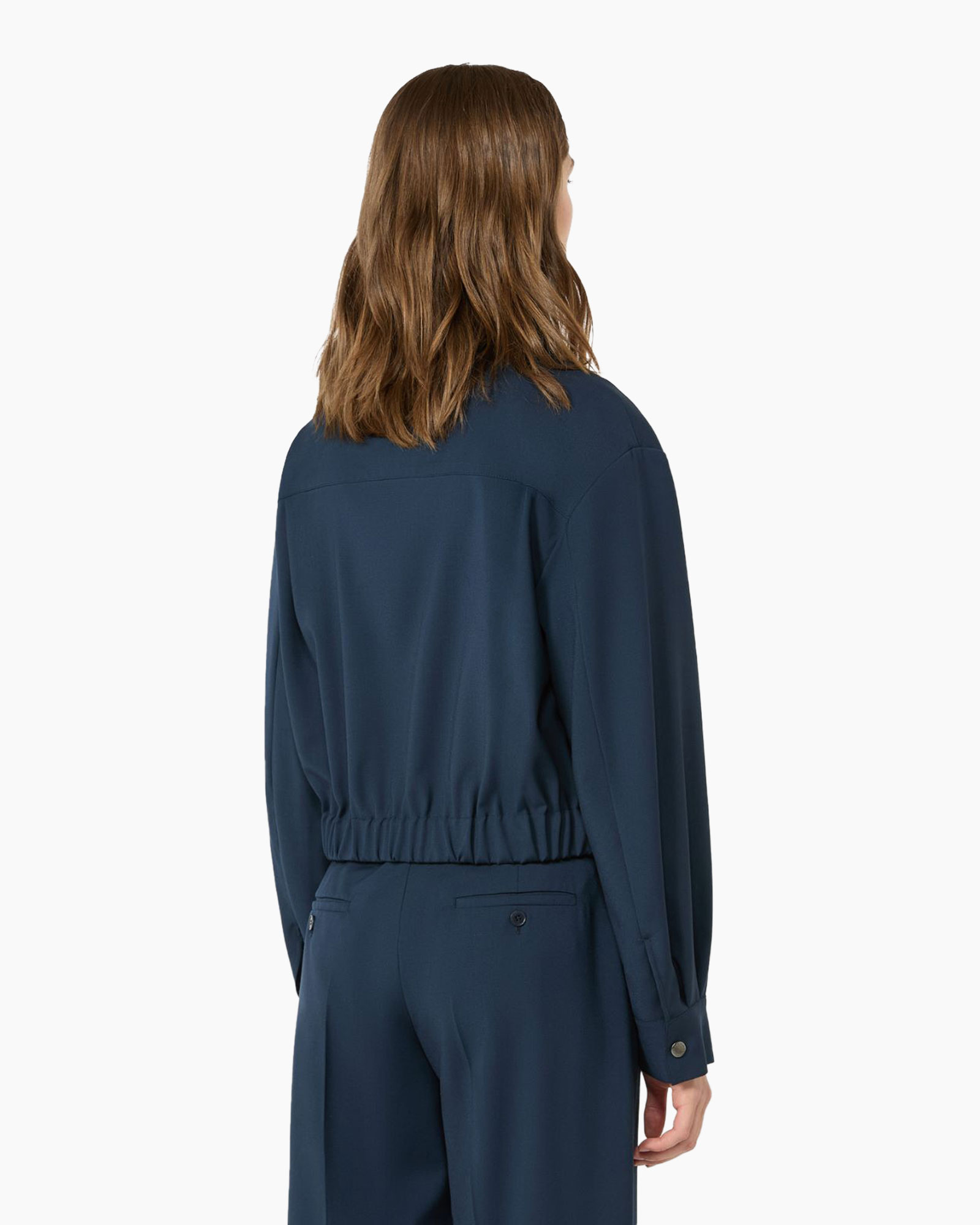 jumpsuit, long-sleeve, collar, elastic-waist, navy