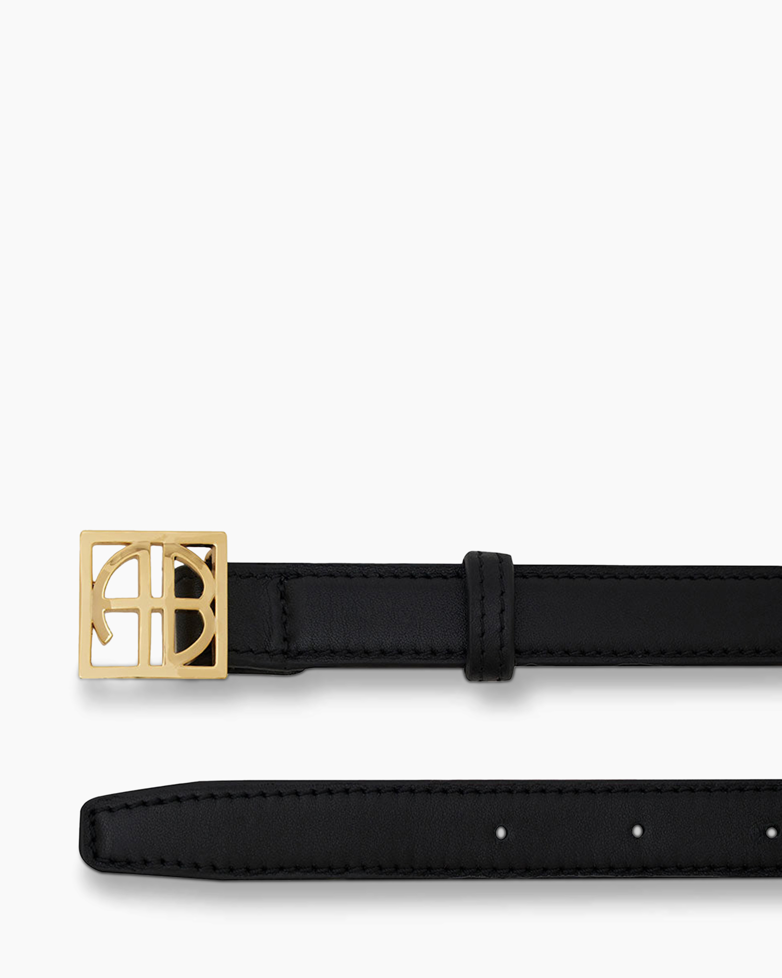 belt, leather, black, double strap, gold buckle