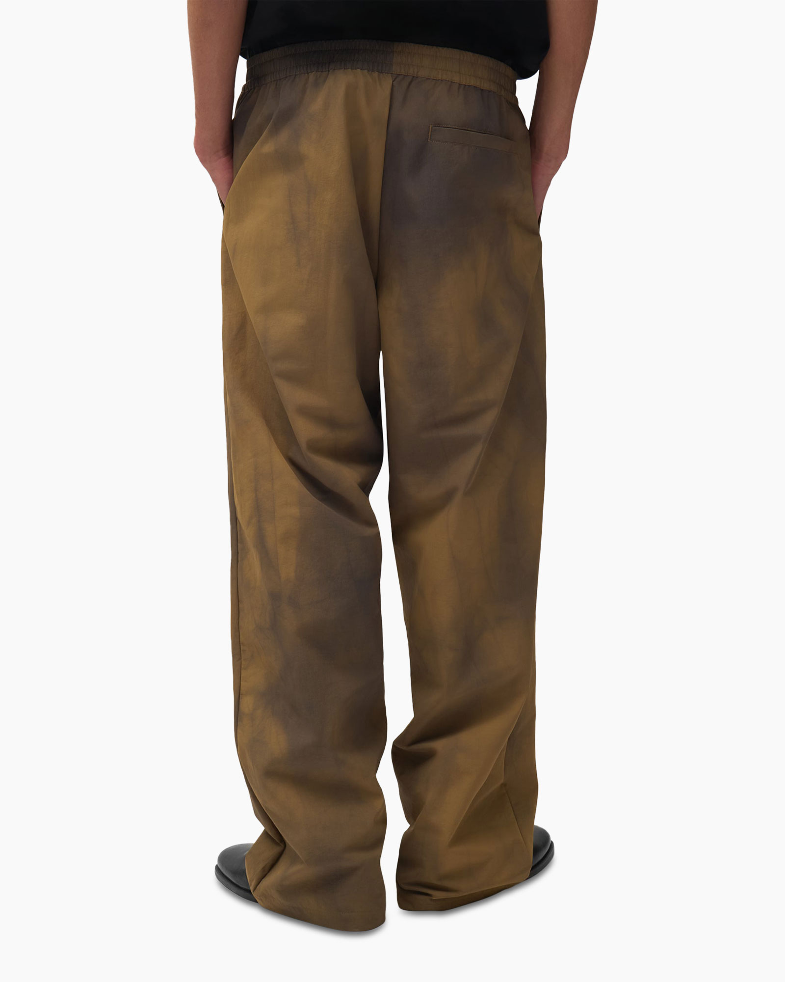 pants, trousers, brown, wide, elastic waist