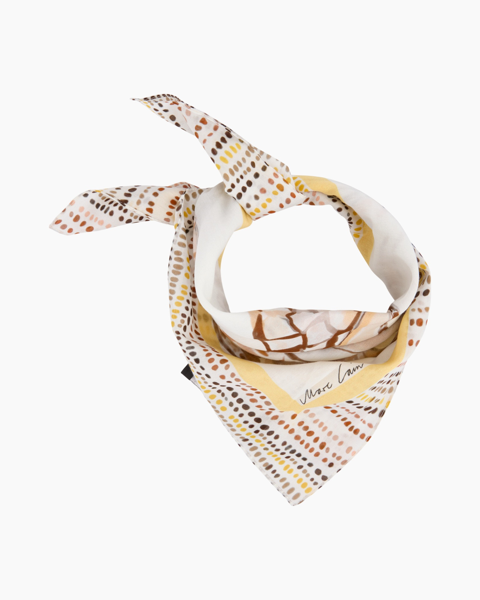 bandana, scarf, pattern, dots, yellow