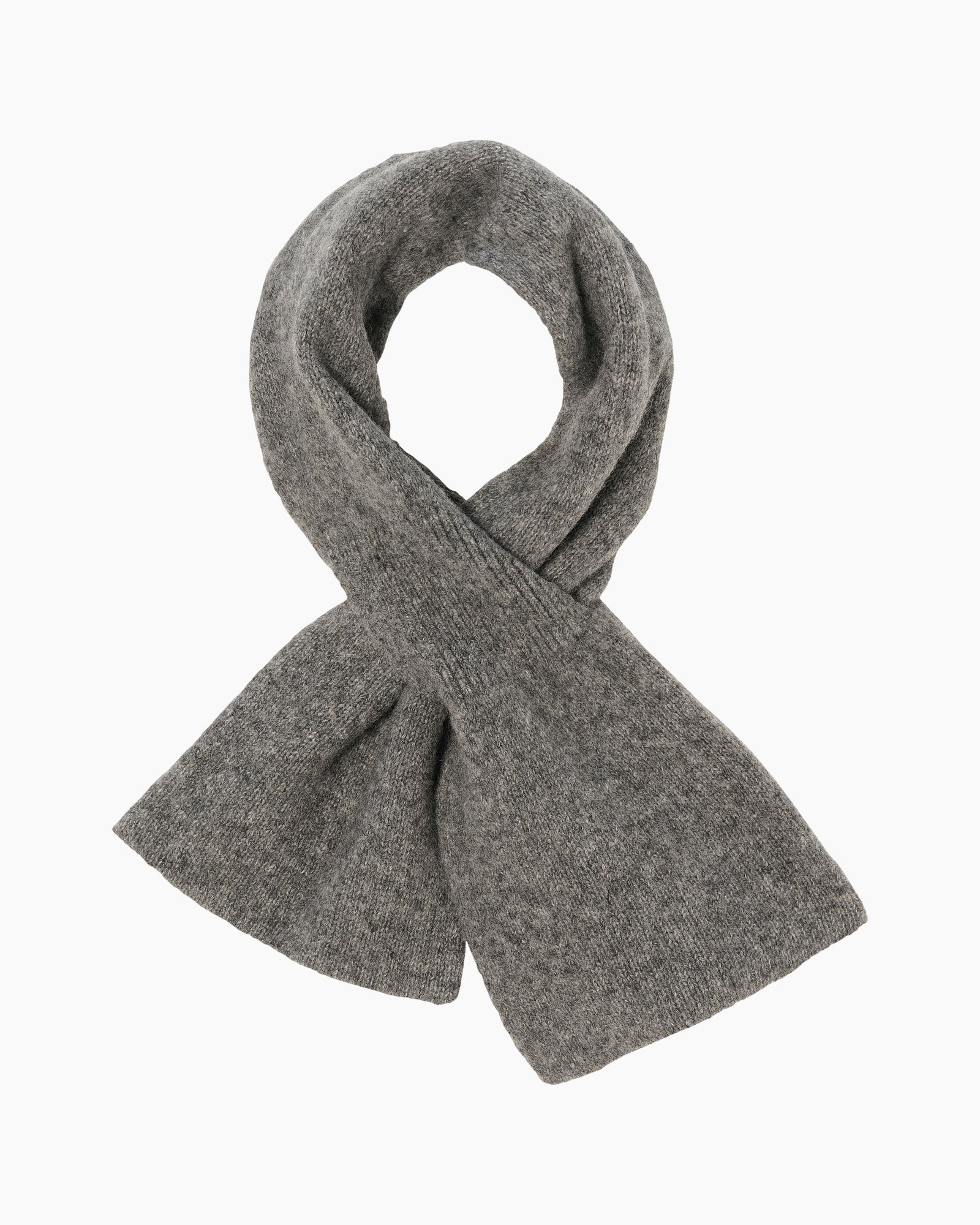 knit sweater, gray, scarf detail, soft fabric, loose fit