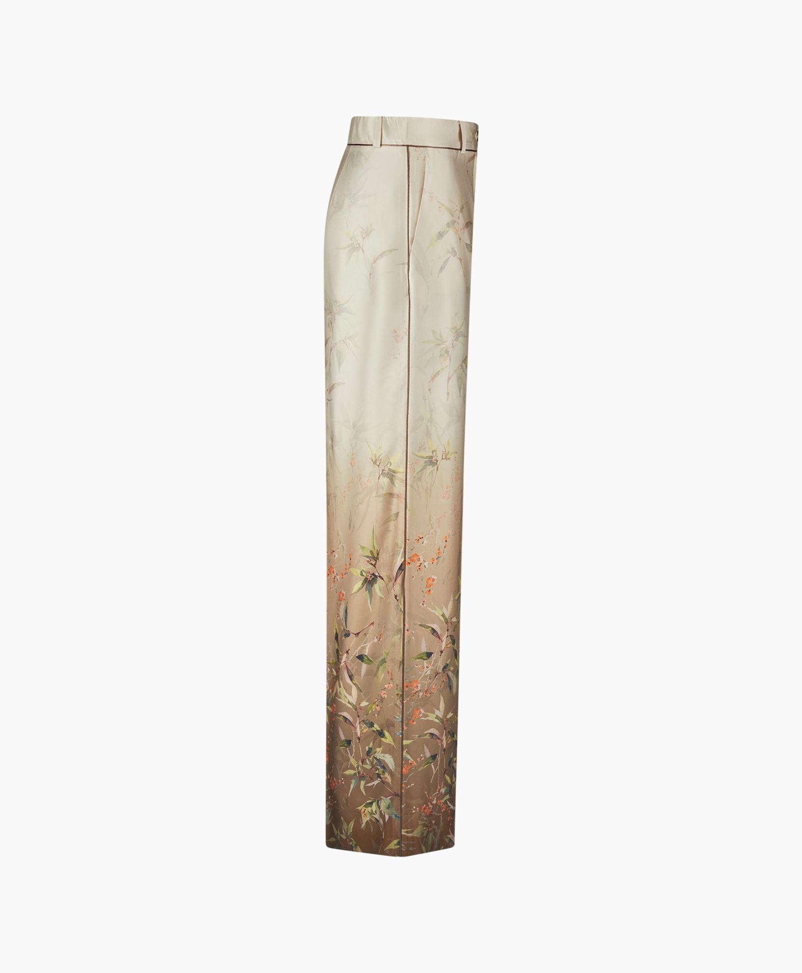 trousers, pants, floral, gradient, high-waisted