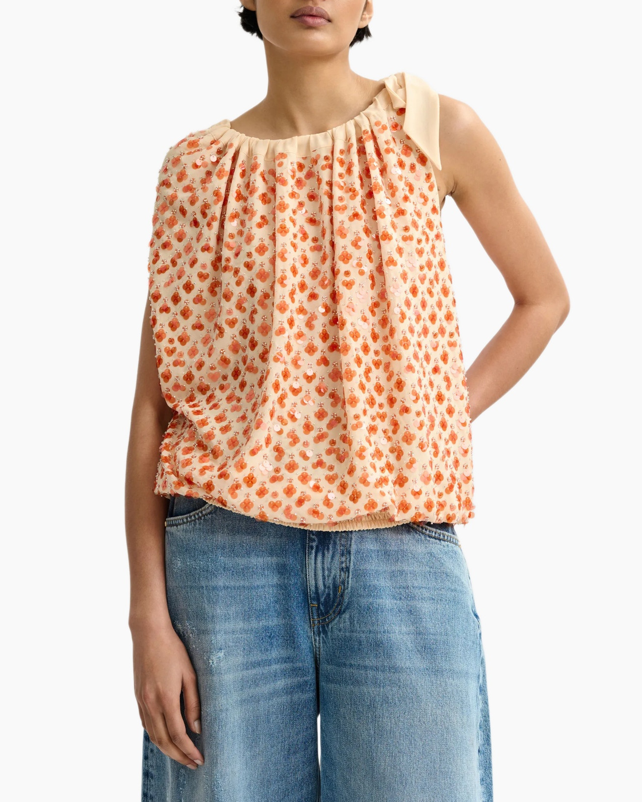 Blouse, Clothing, Jeans, Pants, Person