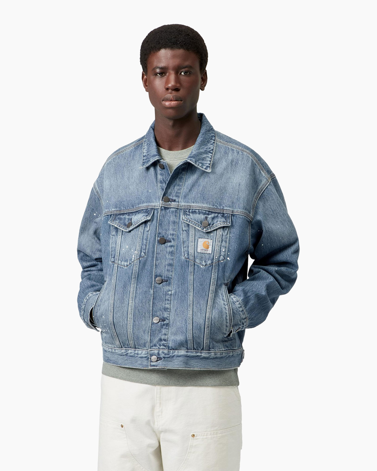 denim jacket, jeans jacket, blue denim, button front, pocket flaps
