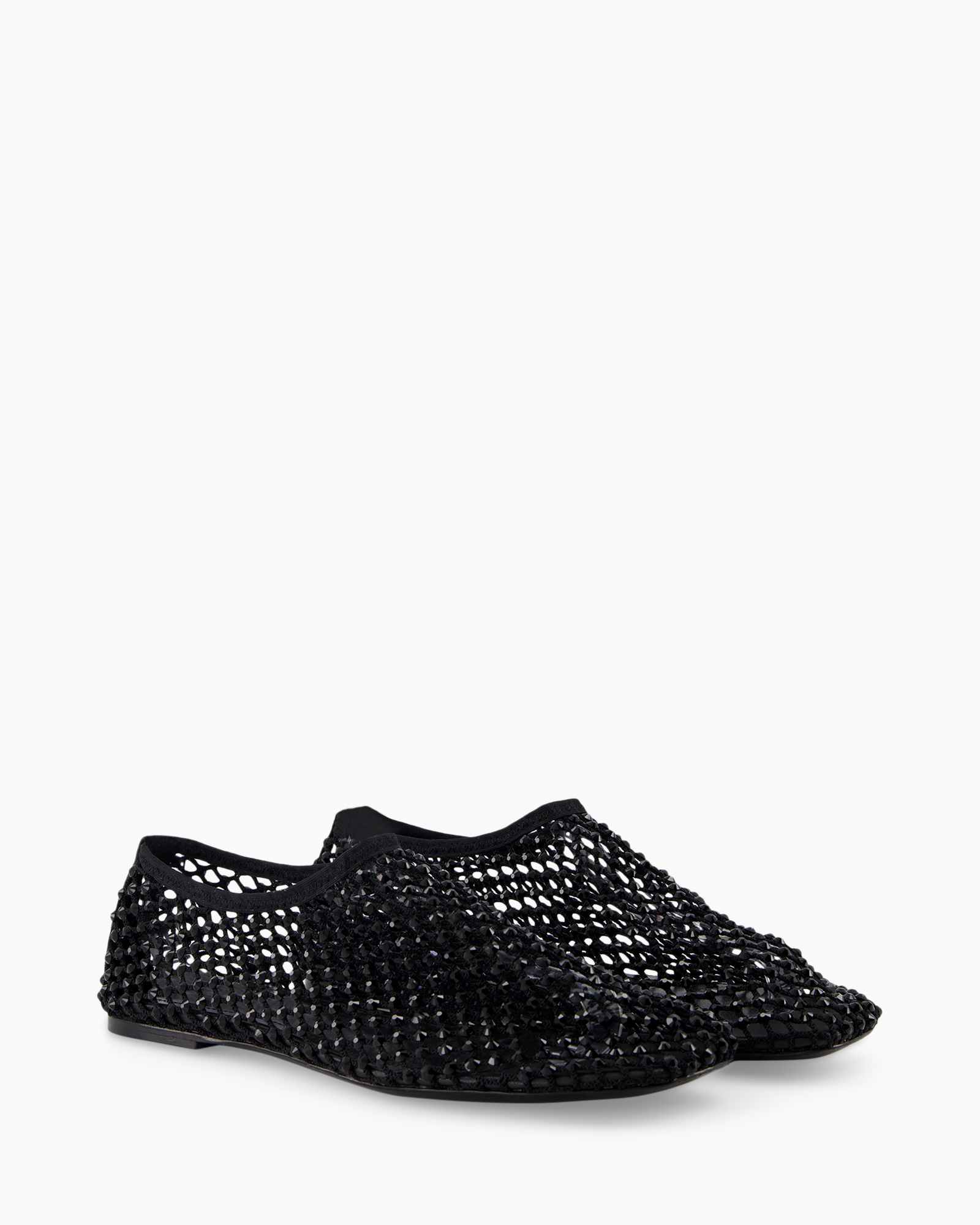 slippers, black, knit, woven, flat