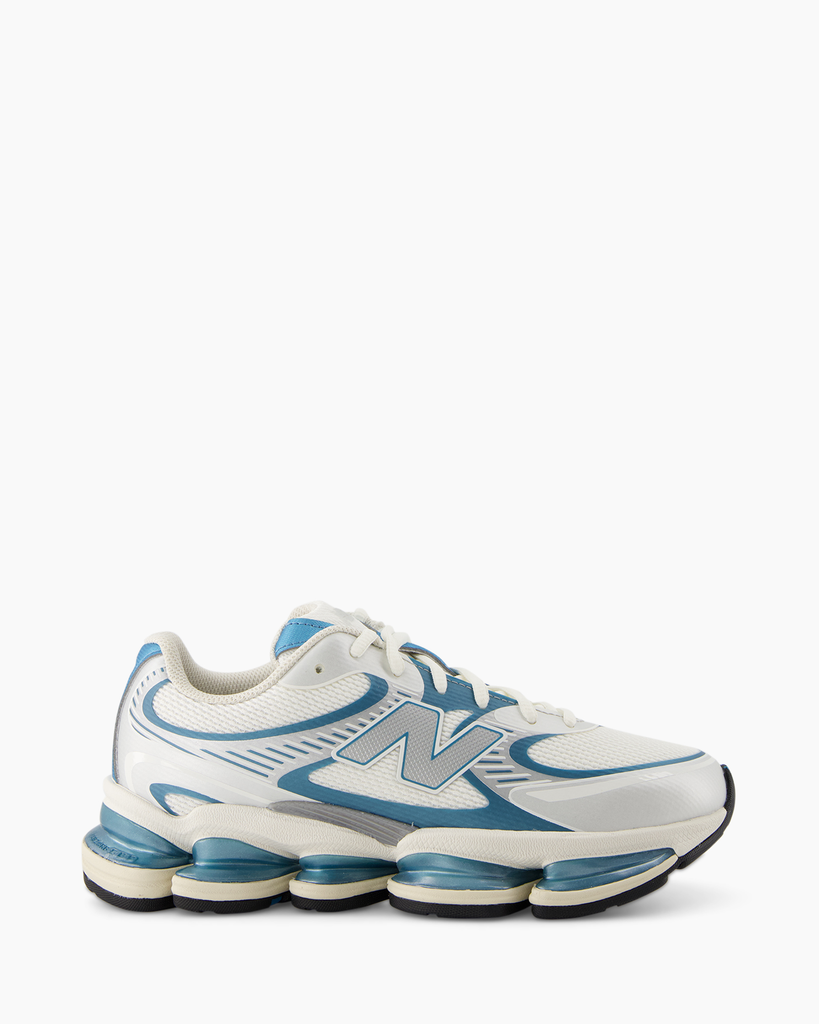 sneaker, athletic shoe, white, blue accents, olympic style sole