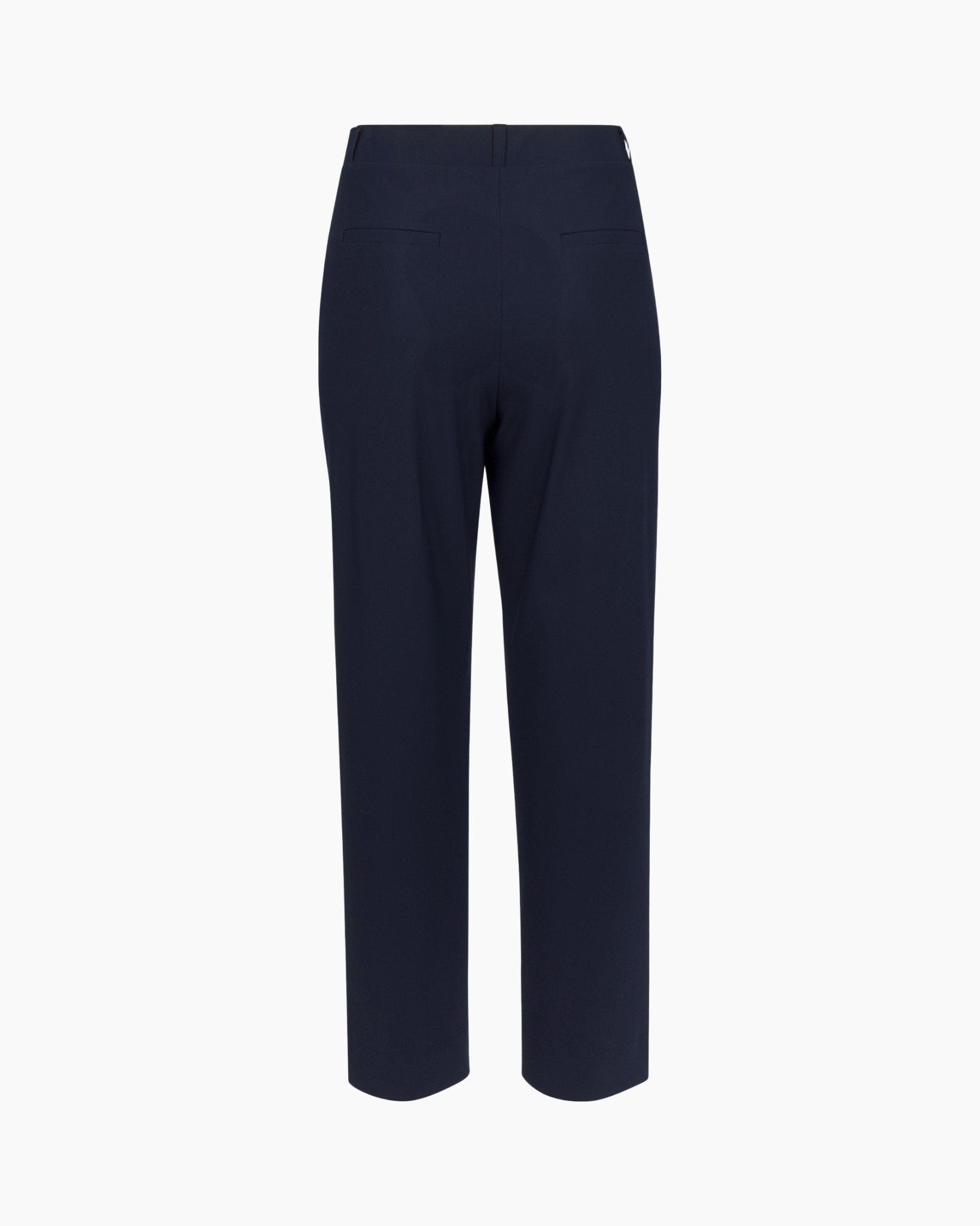 trousers, navy, flat-front, slacks, back