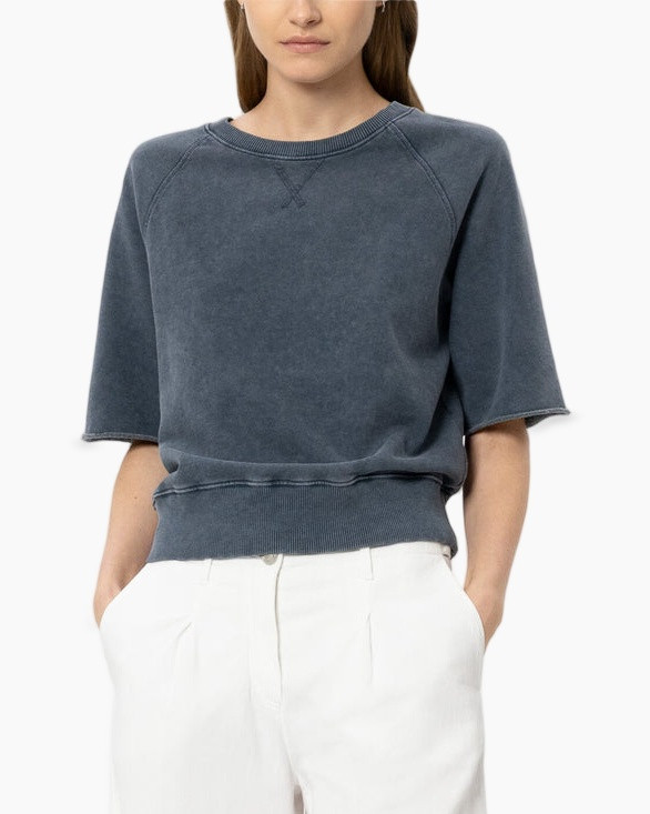 sweatshirt, midweight, short-sleeve, crewneck, washed-blue