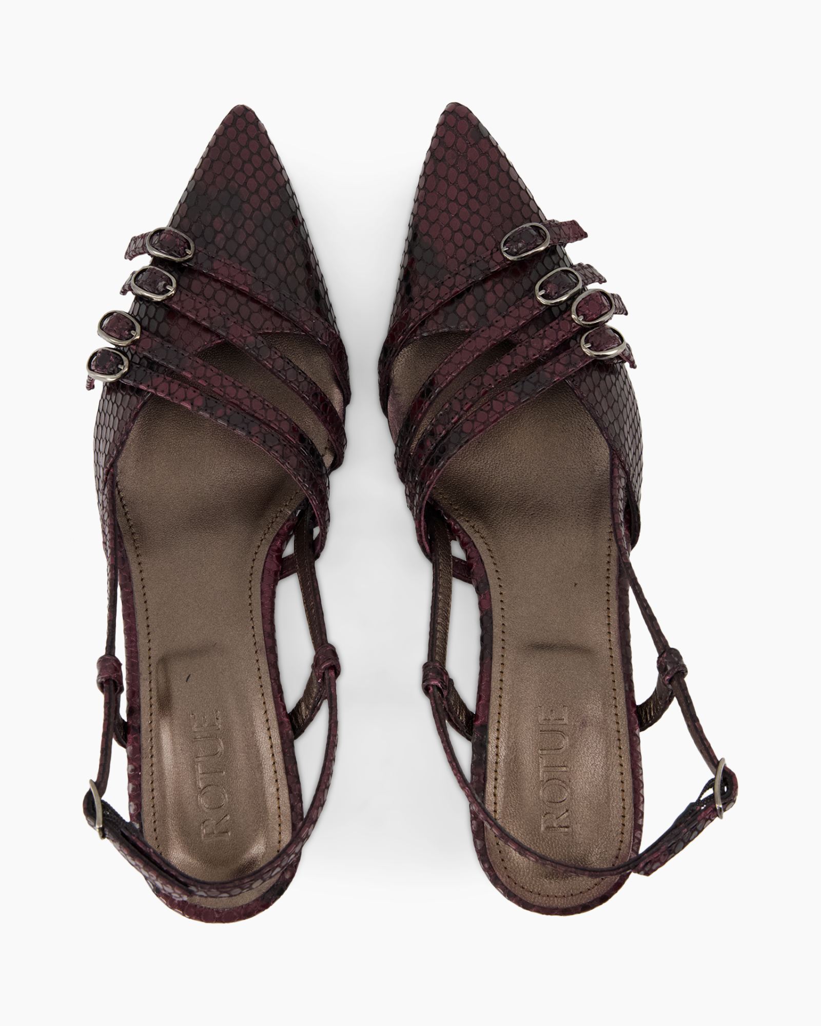 open toe, sandals, strappy, snake skin, burgundy