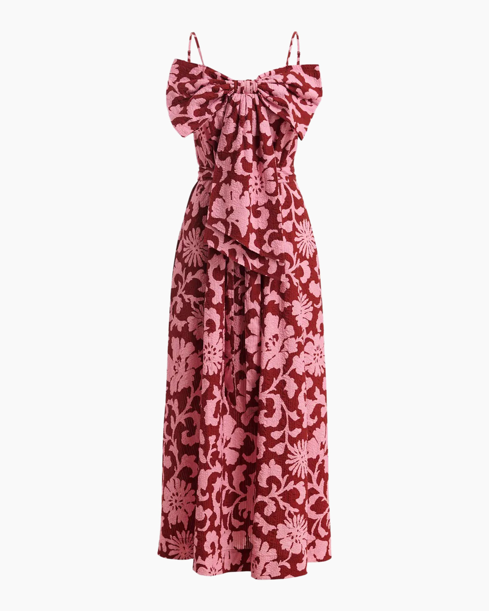 dress, maxi dress, floral print, pink, blooming bow