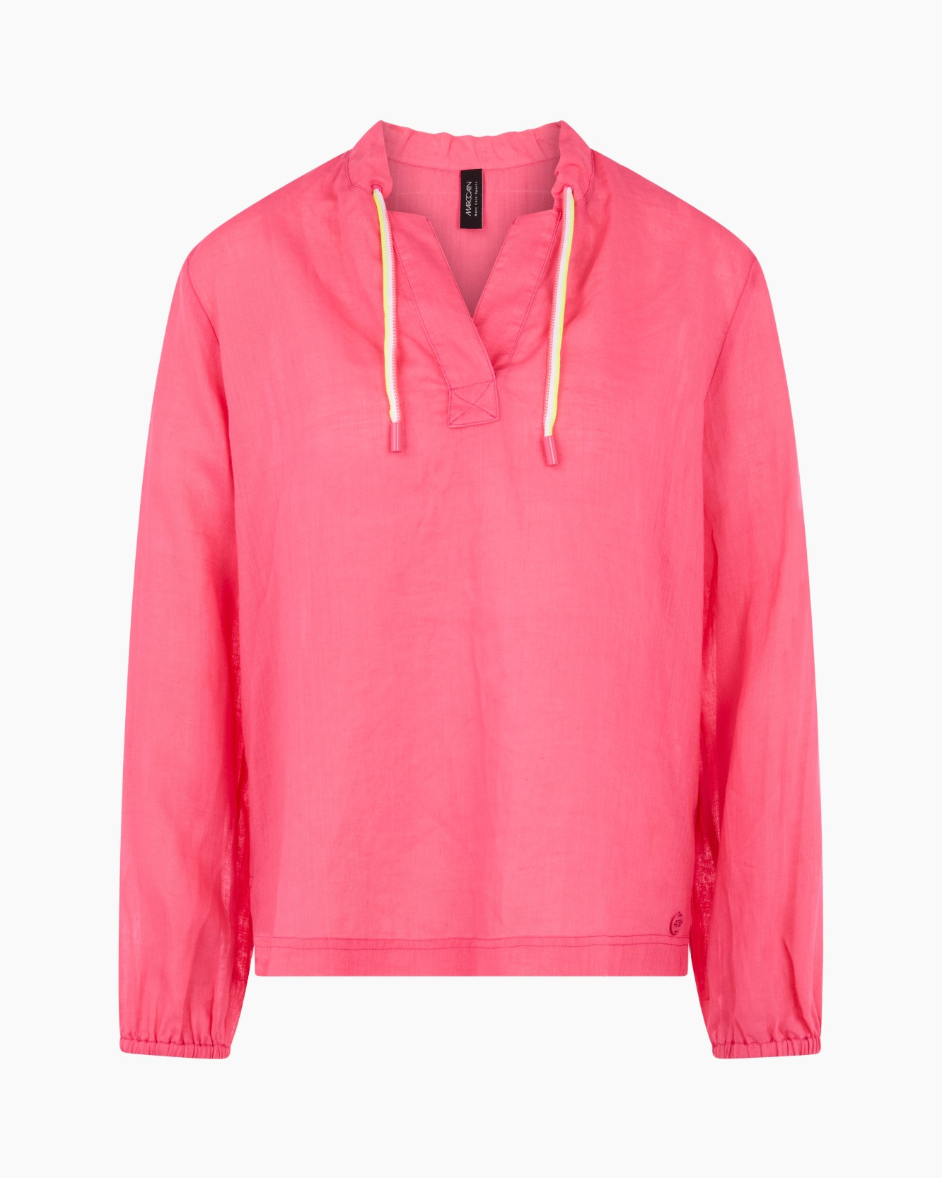 pink hoodie, pullover, drawstring, long sleeves, linen-like fabric