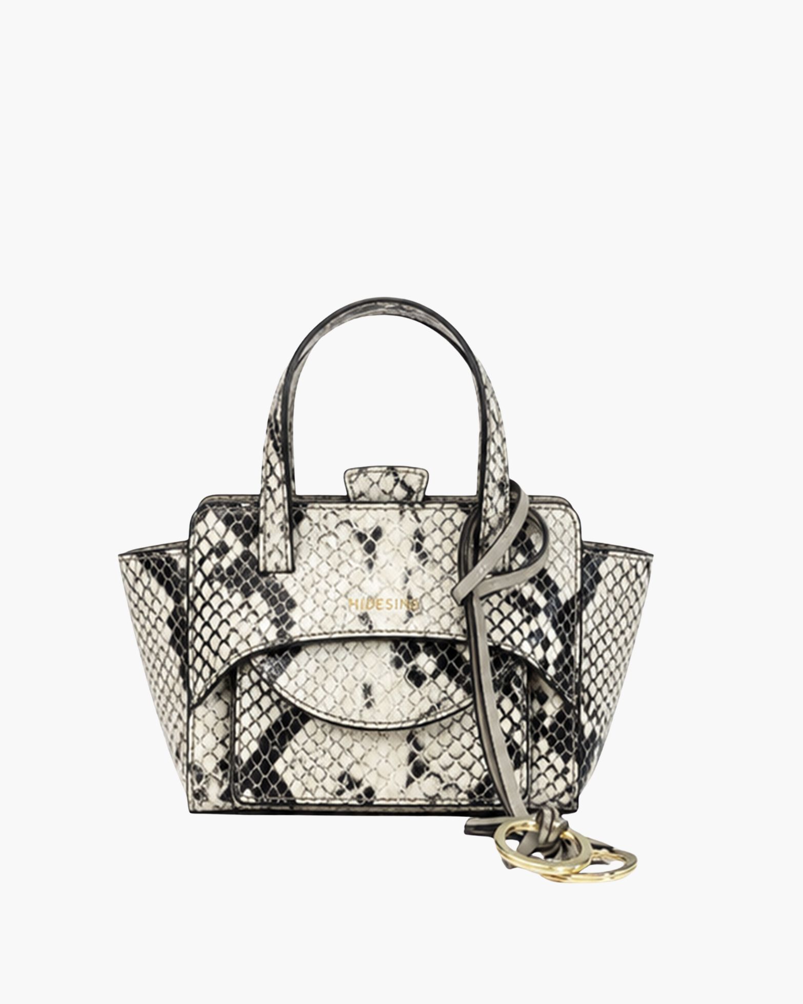 handbag, snake print, mini bag, top-handle, gold hardware