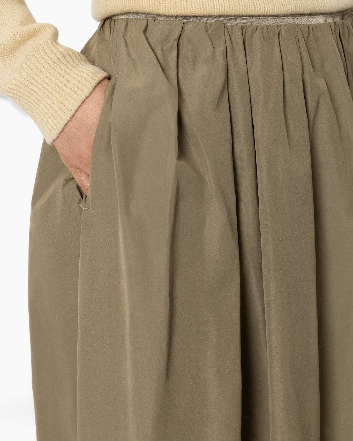 skirt, olive, pleated, pocket, waistband, skirt, pleated, olive, pockets, elastic-waist