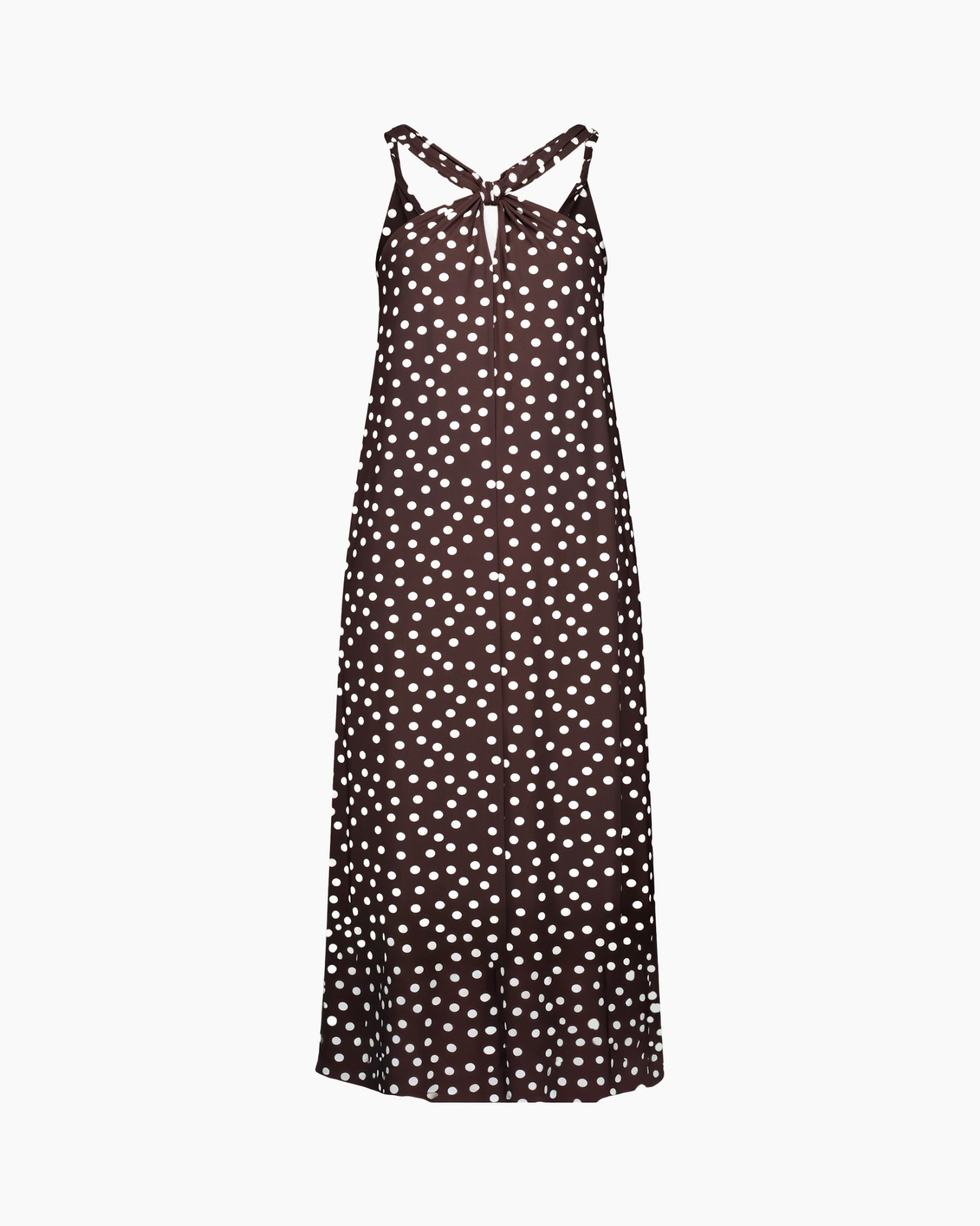 polka dot, sundress, maxi dress, brown, strappy