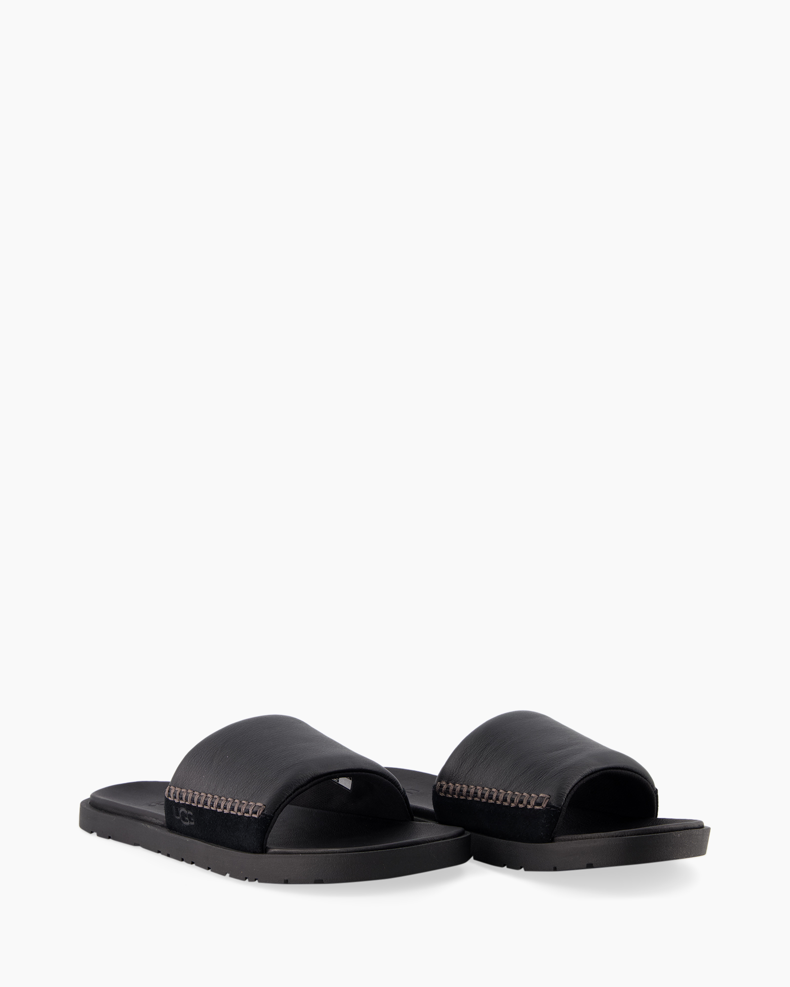 slides, sandal, black, open toe, synthetic leather