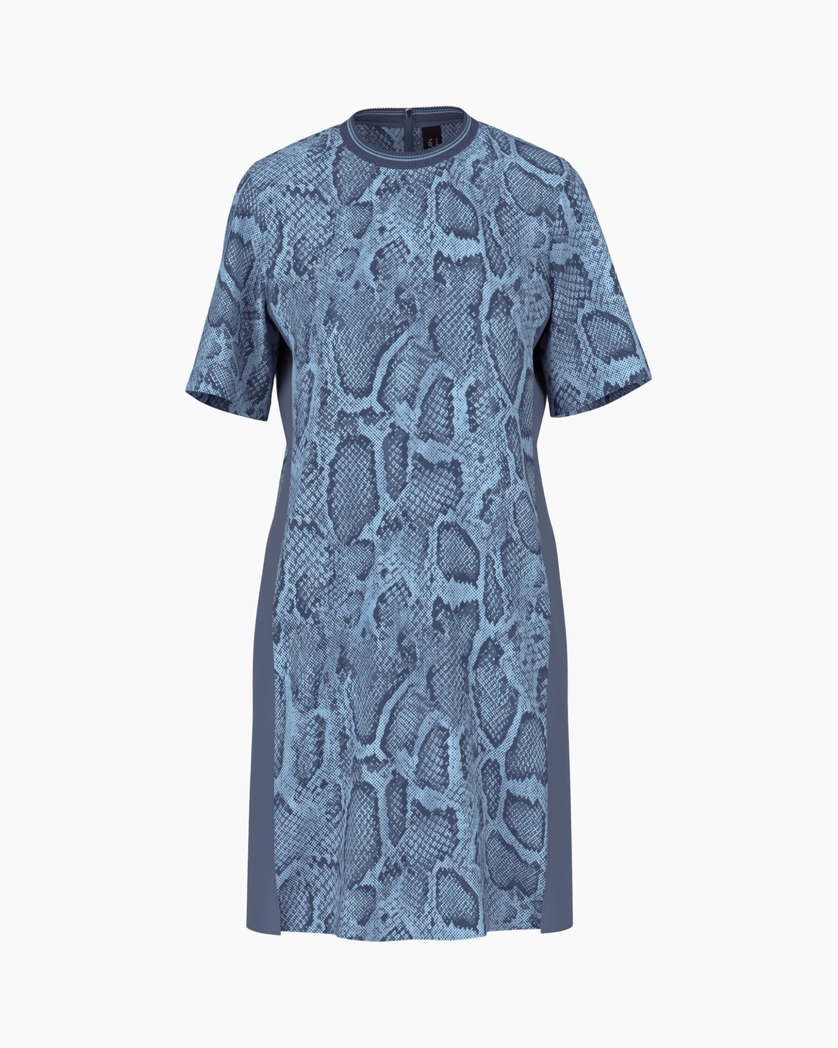 dress, tunic, short sleeves, snake print, blue