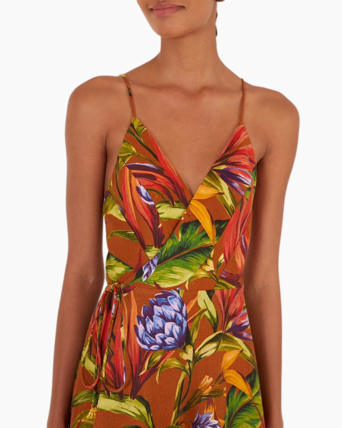 dress, floral, sundress, spaghetti straps, wrap