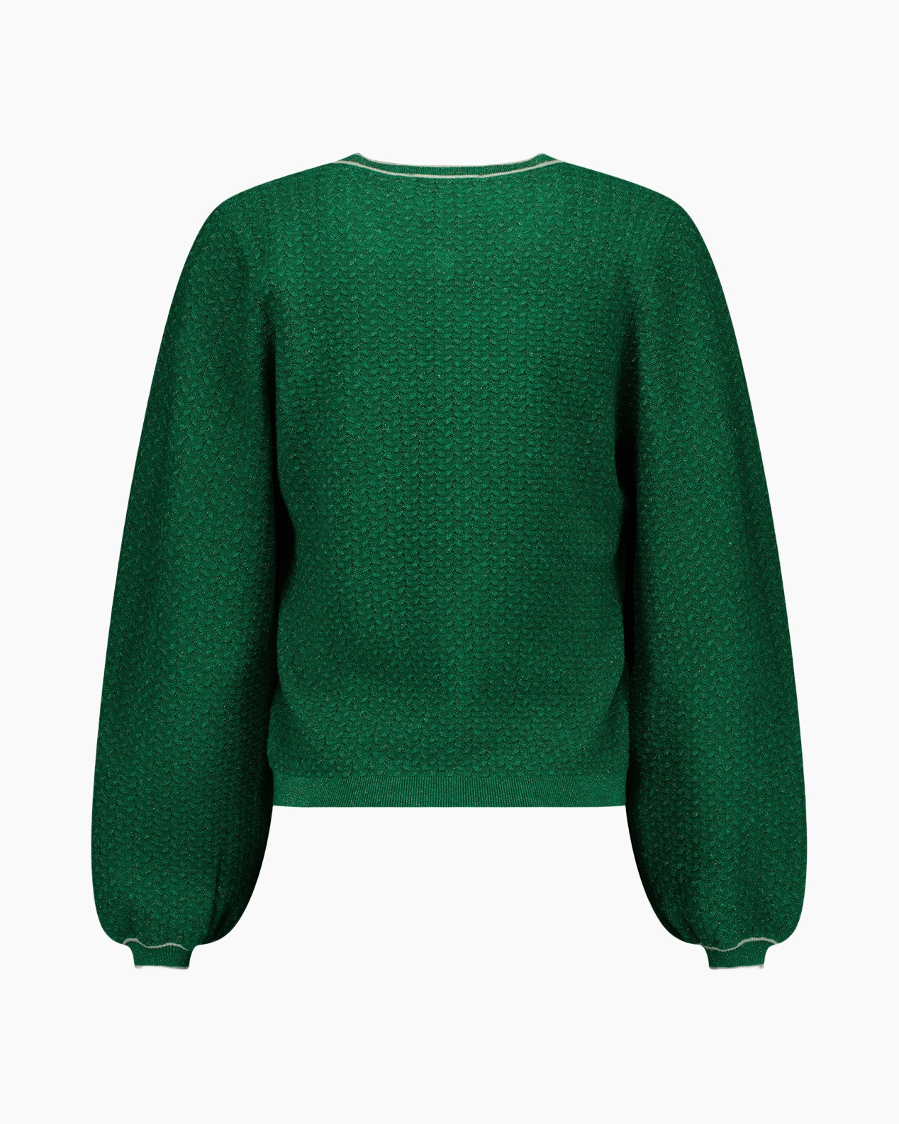 women's sweater, green knit, textured knit, long-sleeve, crew neck