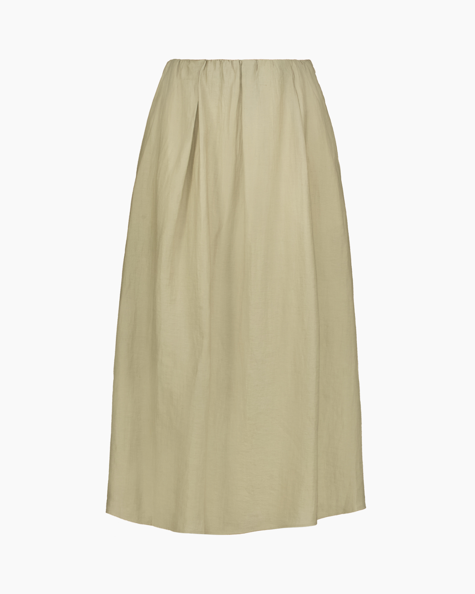 skirt, maxi, beige, elastic waist, plain