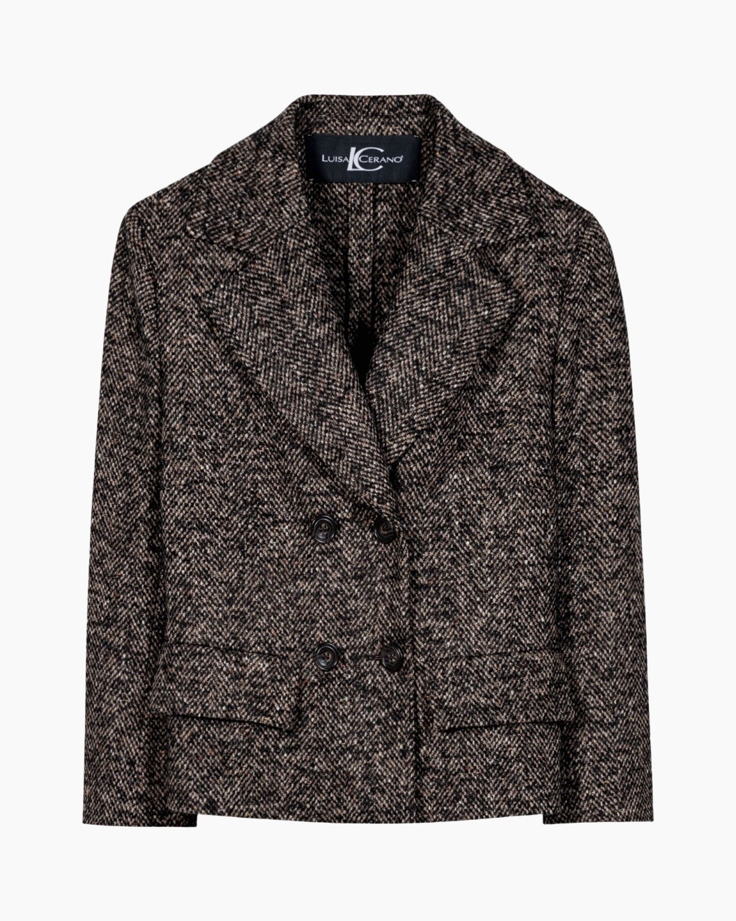 blazer, double-breasted, herringbone, wool, brown