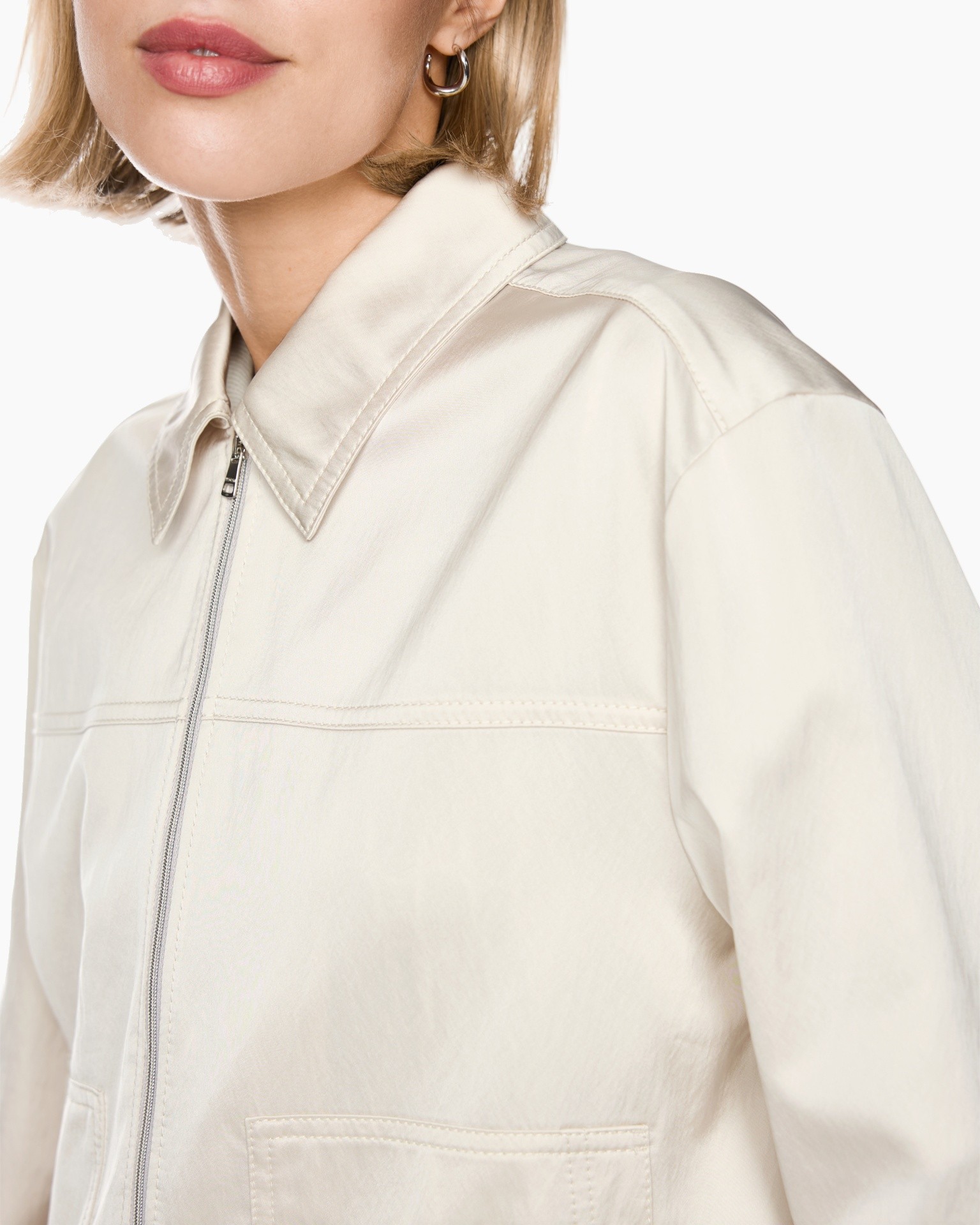 jacket, zipper, collar, beige, pocket