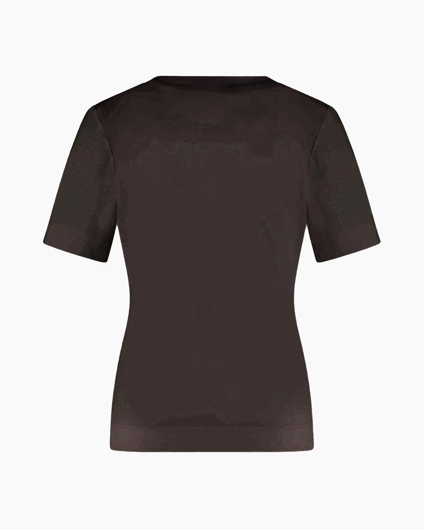 t-shirt, short sleeves, solid color, dark brown, casual wear