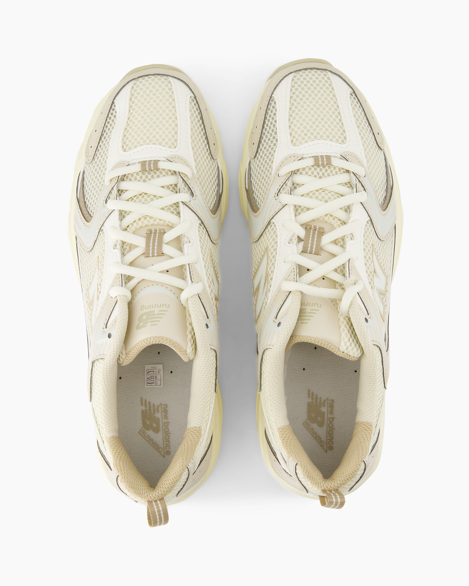 sneakers, mesh, lace-up, beige, running