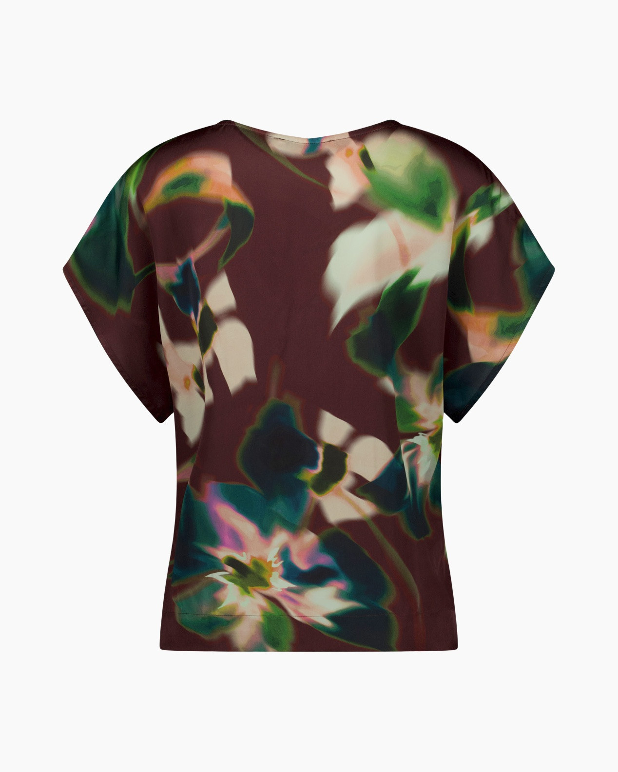 blouse, printed, short-sleeve, abstract, multicolor