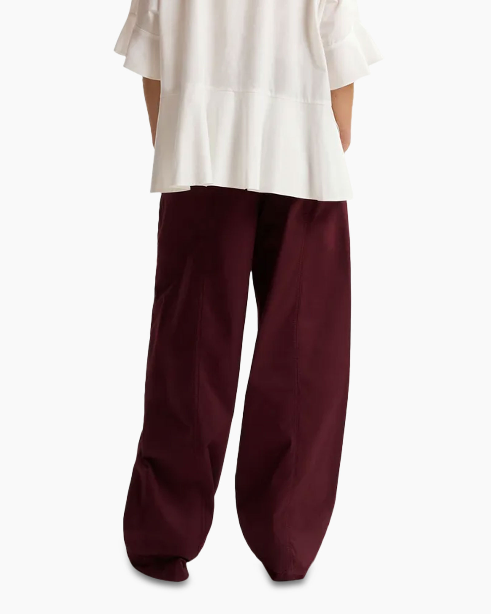 pants, wide-leg, burgundy, casual, trousers