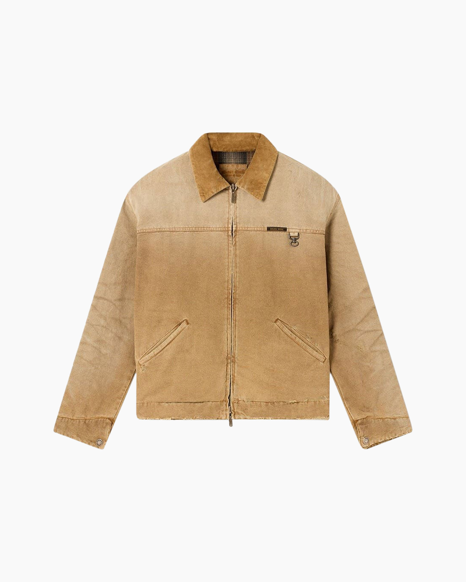 bomber jacket, corduroy collar, zip closure, two pockets, beige