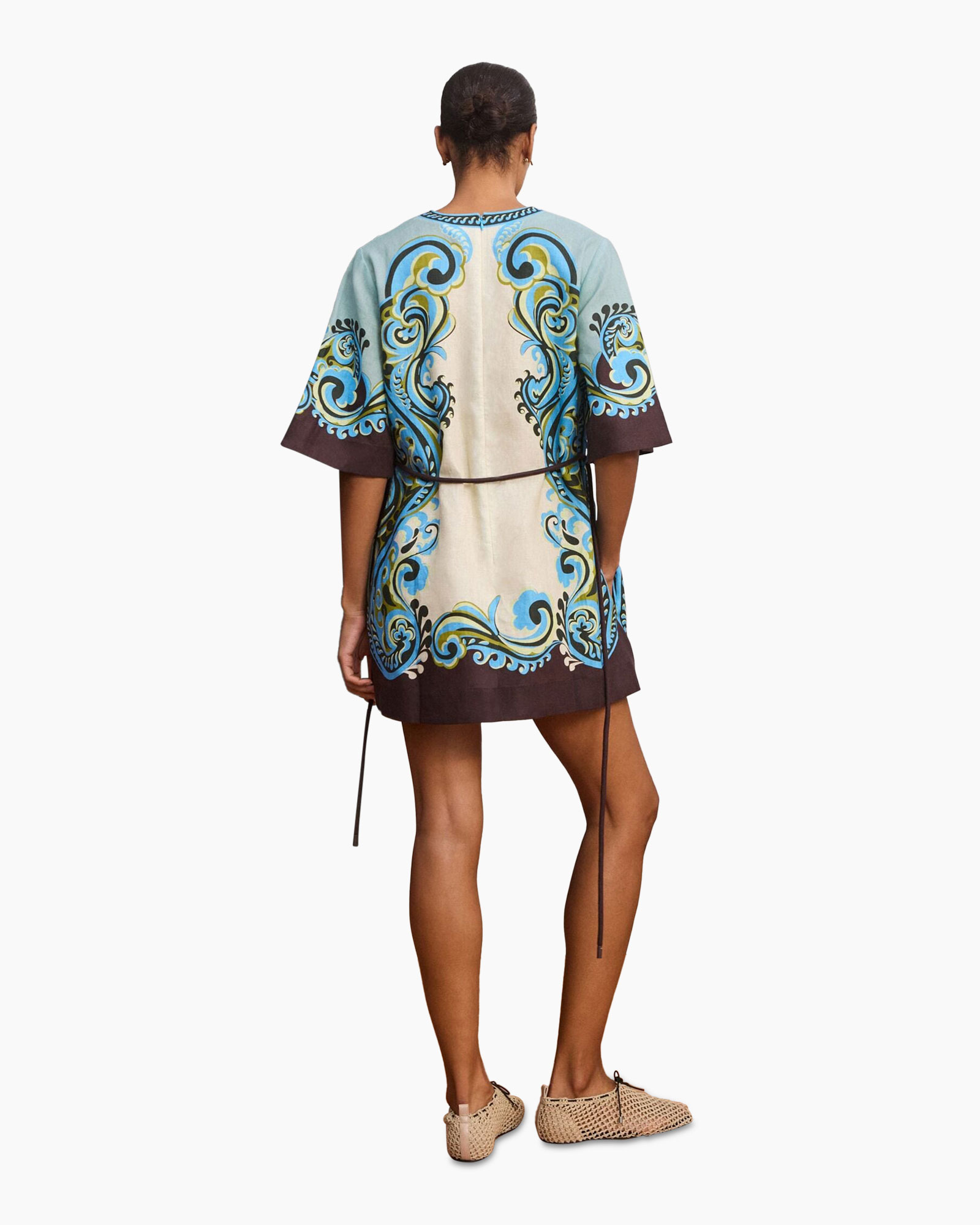 kimono, kimono coat, ornate pattern, turquoise, beige