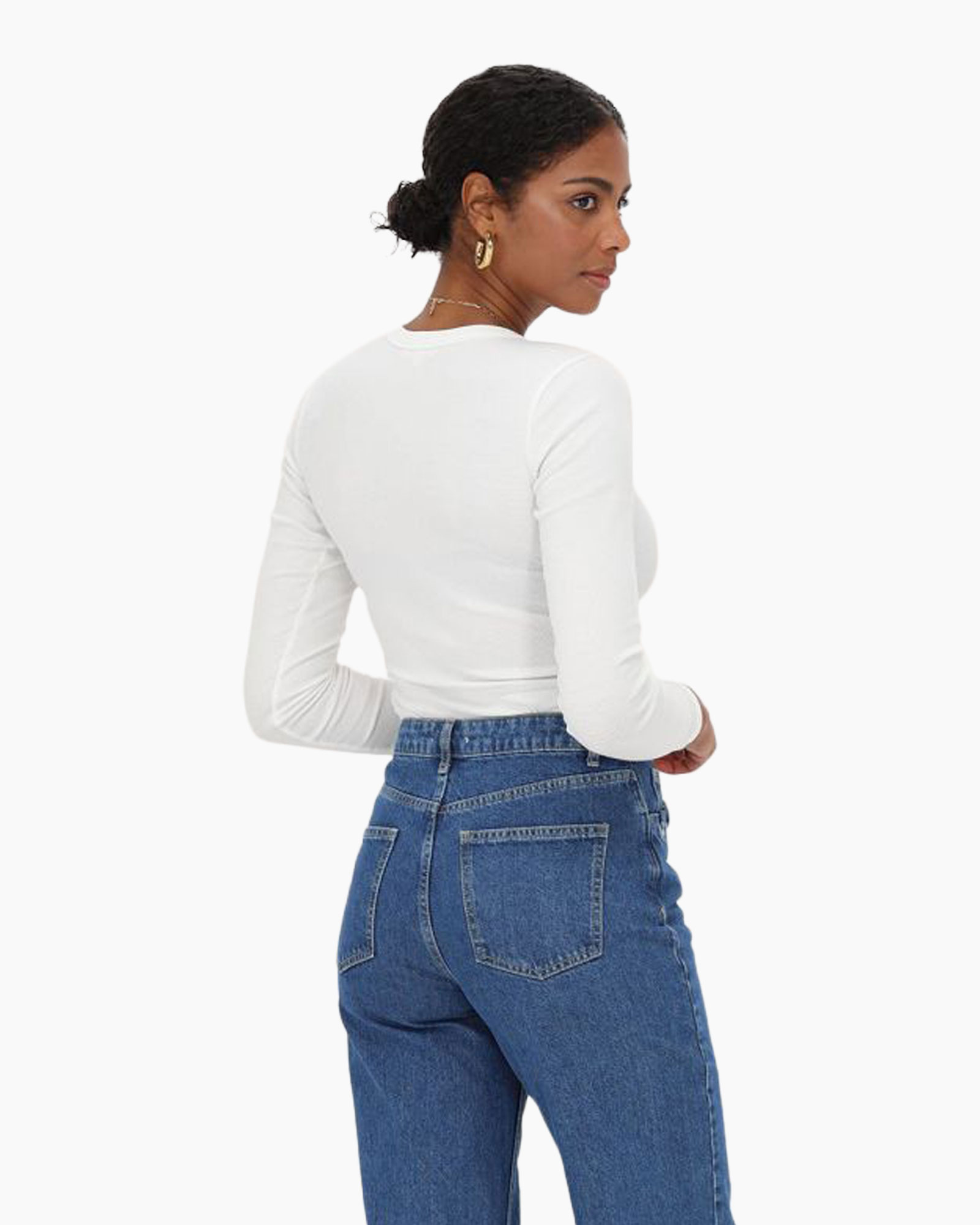 T-shirt Rib Longsleeve Tee Wit