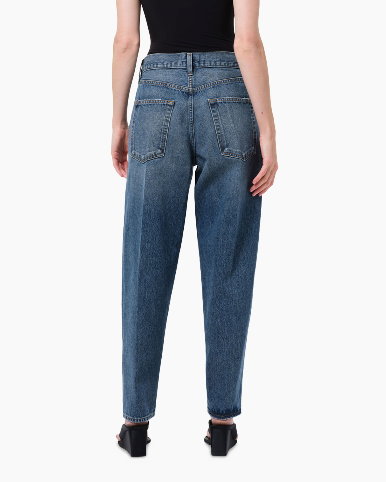 jeans, denim, straight leg, faded, pocketed