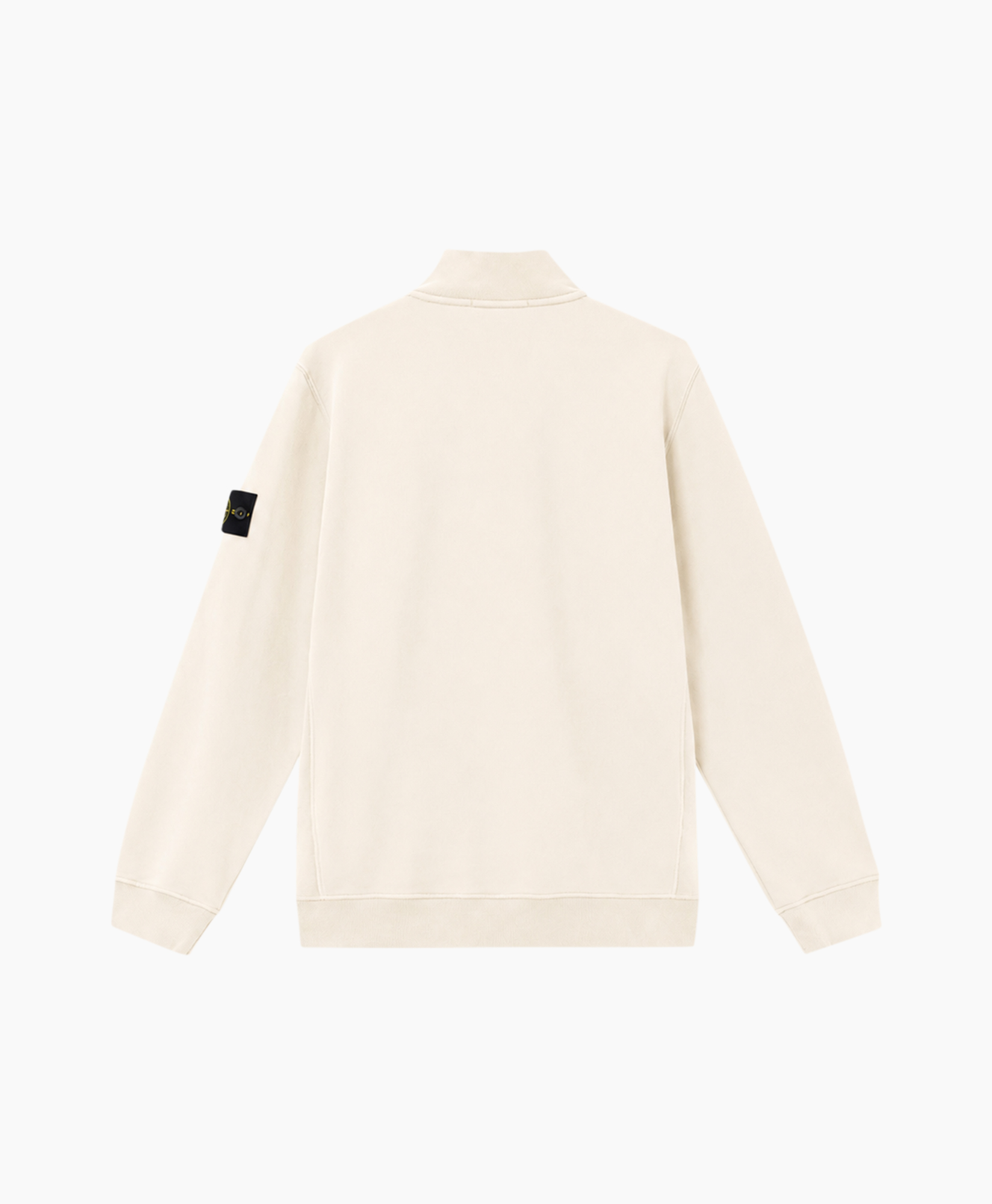 sweatshirt, beige, long-sleeve, crewneck, patch