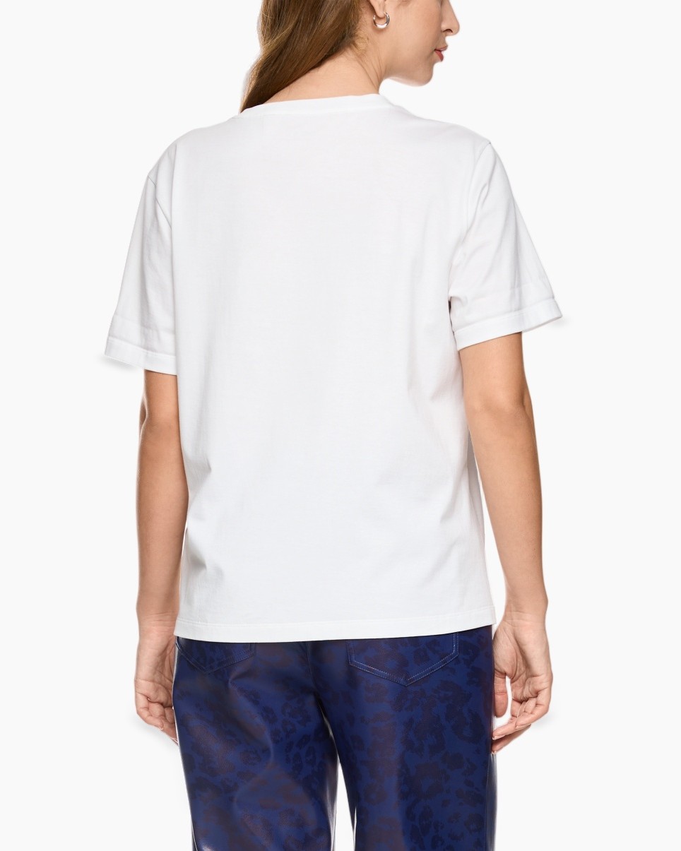 t-shirt, leopard, graphic, short sleeve, white