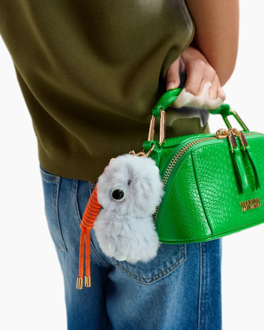 purse, handbag, green, textured, keychain