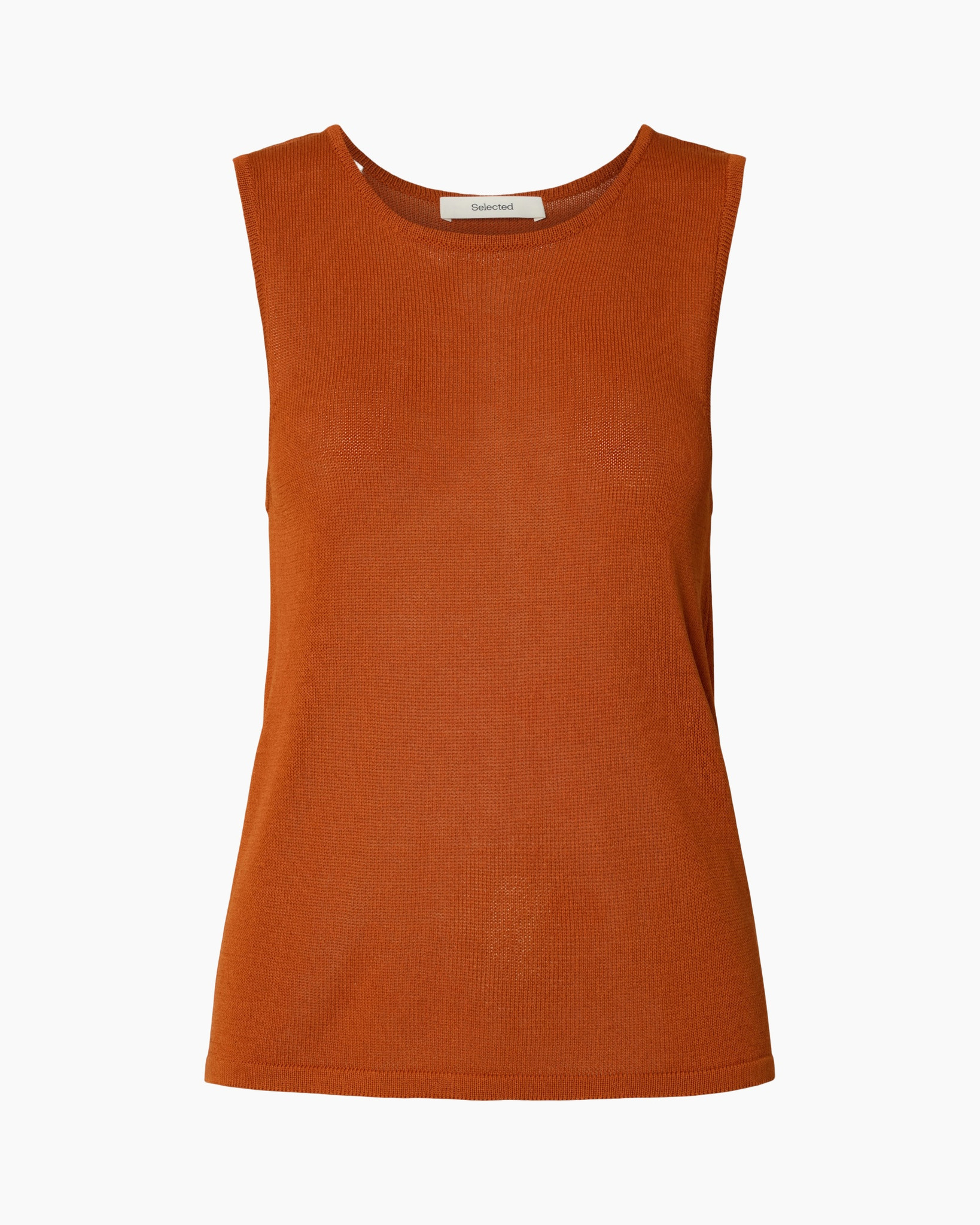 tank top, sleeveless, orange, knit, casual