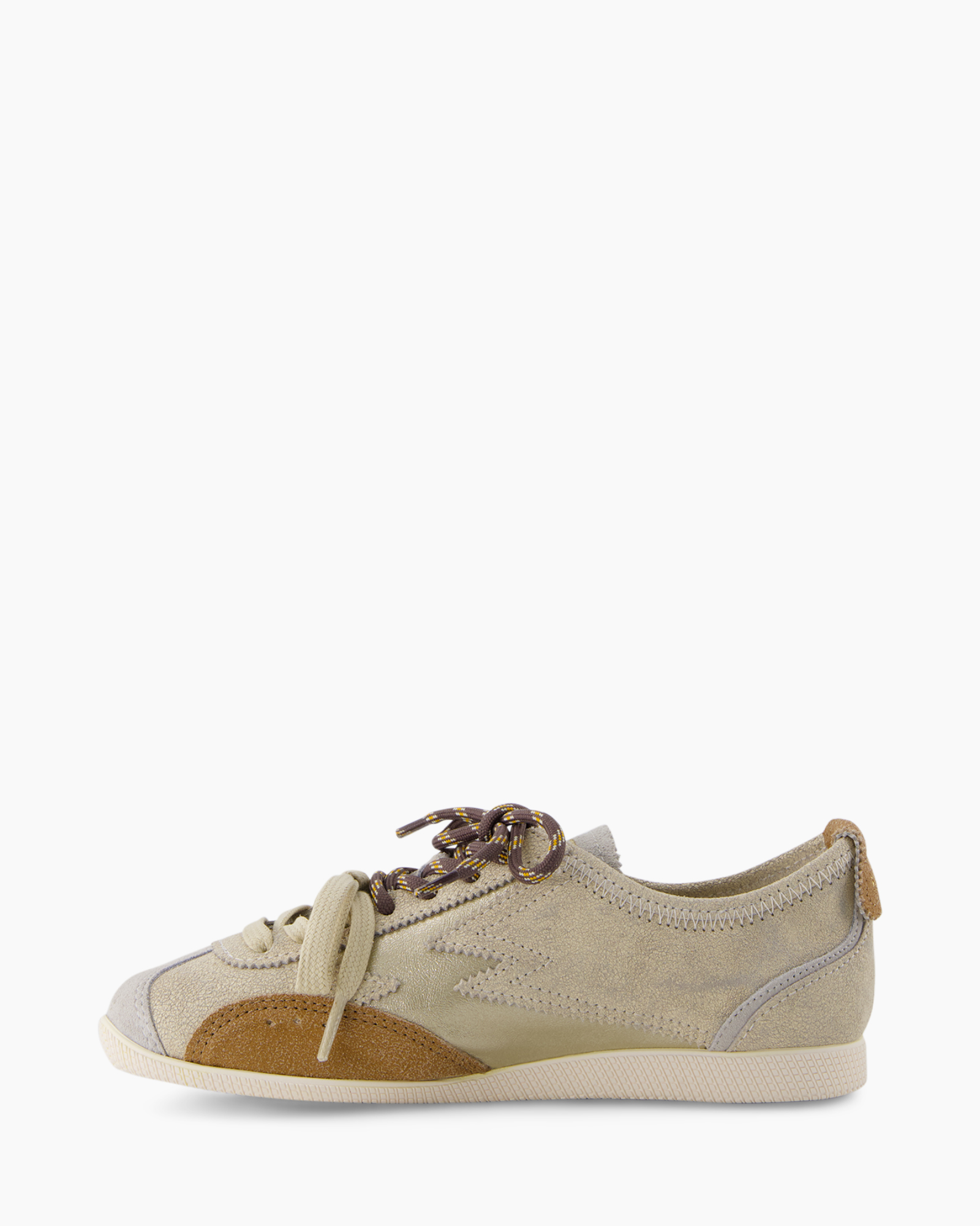 sneaker, casual shoe, beige, suede, lace-up