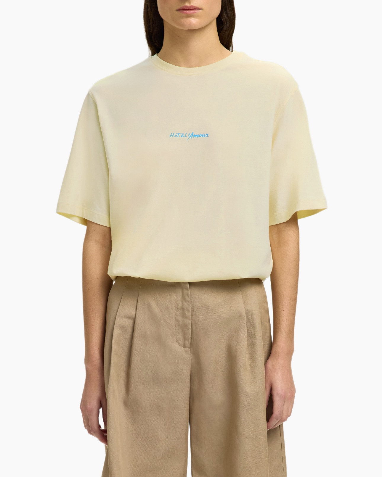 T-shirt Regular Vigga Ss Hotel Amour Tee Ecru