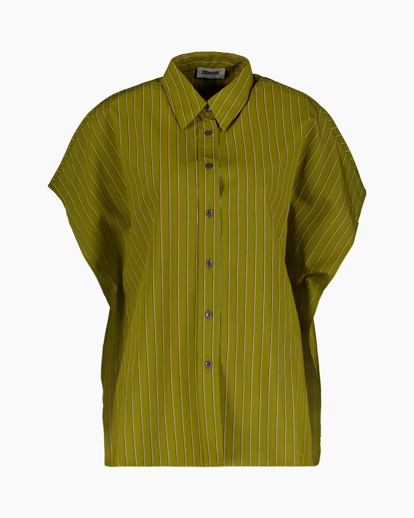 button-down, shirt, striped, olive, short-sleeve