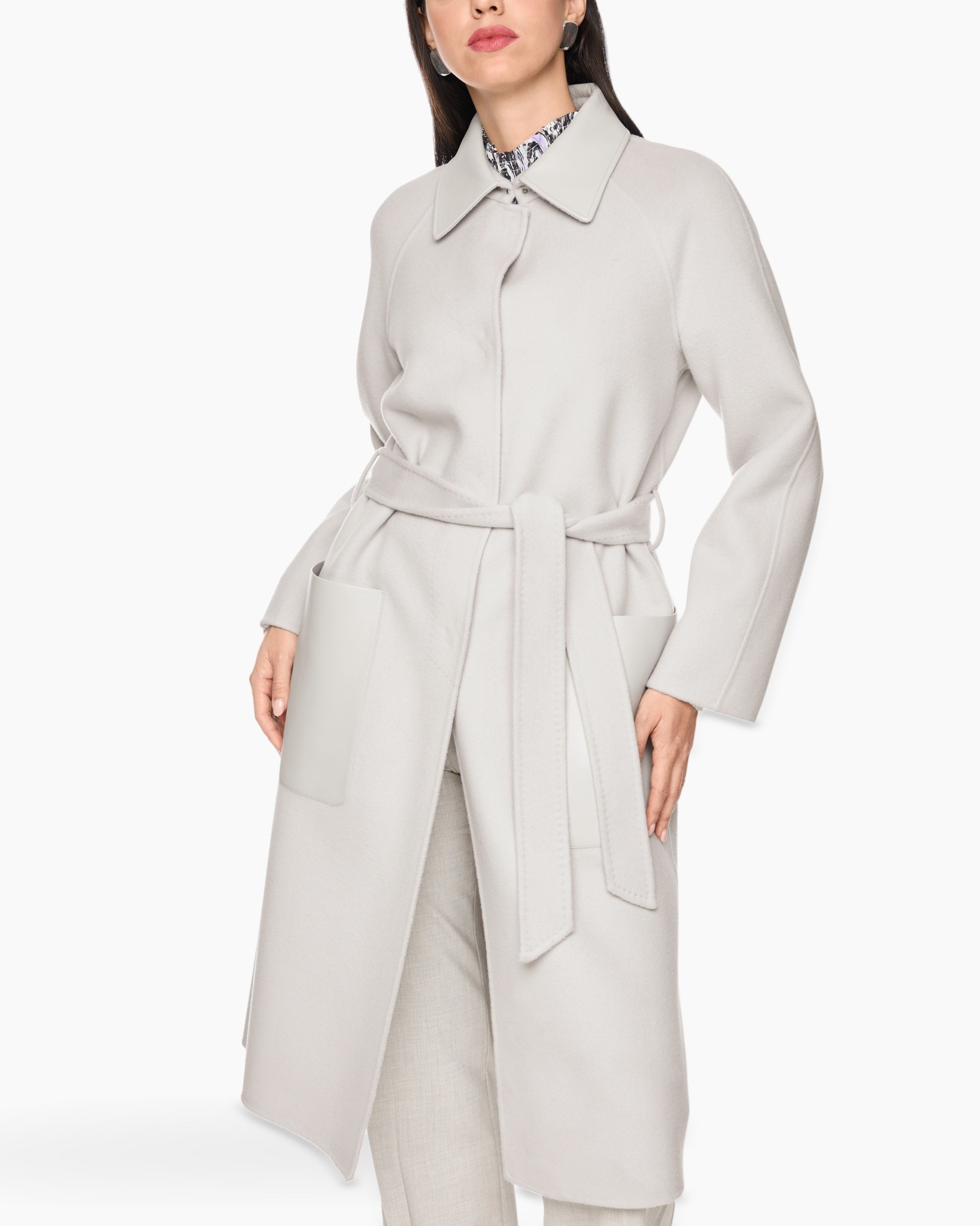 coat, trench, belted, pocket, long-sleeve