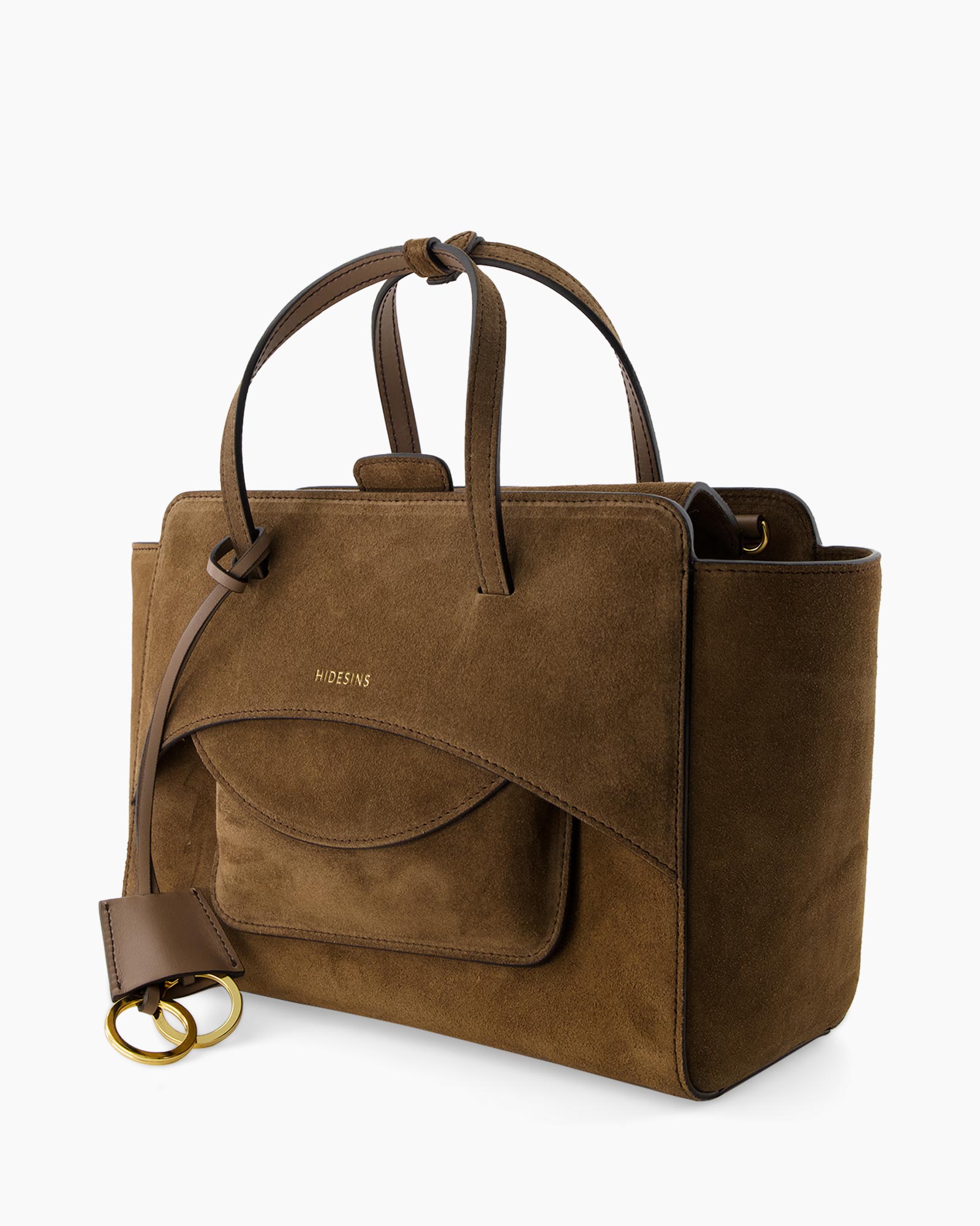 brown, bag, handbag, suede, pocket