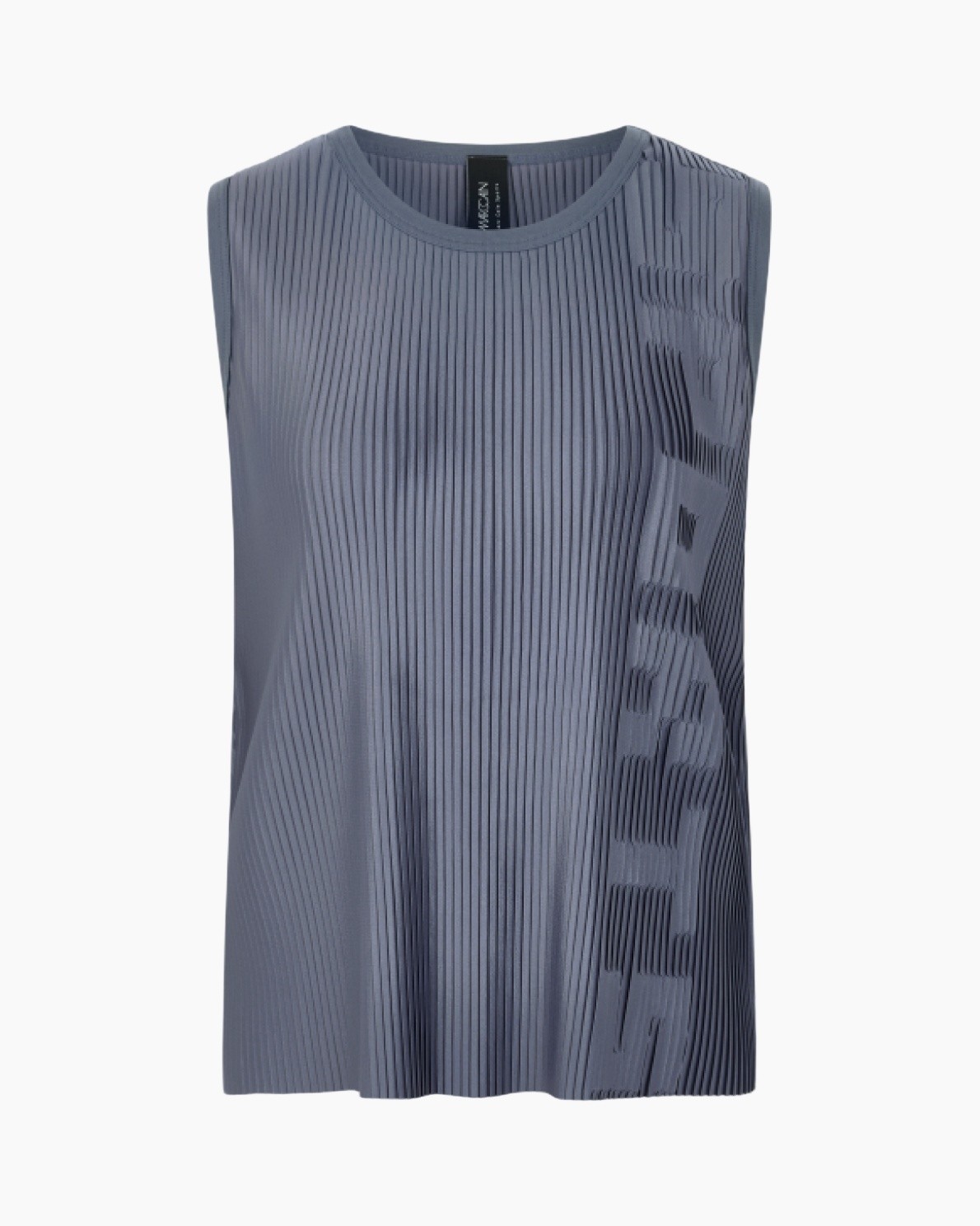 tank top, sleeveless, pleated, gray, patterned