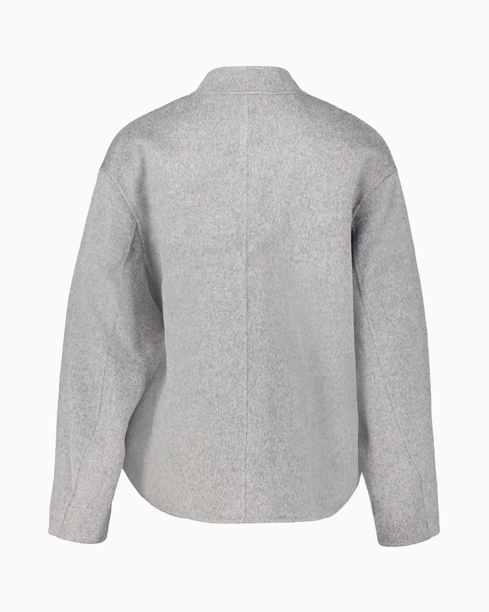 coat, grey, bolero, button, pocket