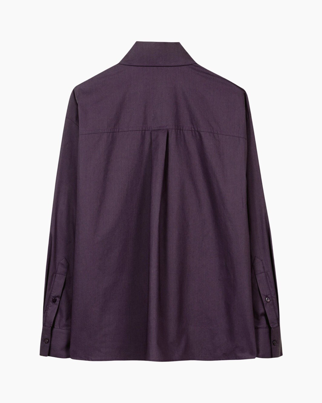 shirt, blouse, long-sleeve, purple, pleat back